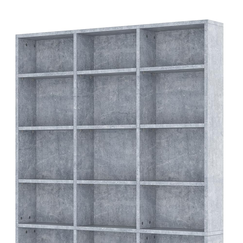 Vicco Cd-Regal Jukebox, Beton, 102 x 178 cm, zur stehenden und wandmontierbaren Medienaufbewahrung