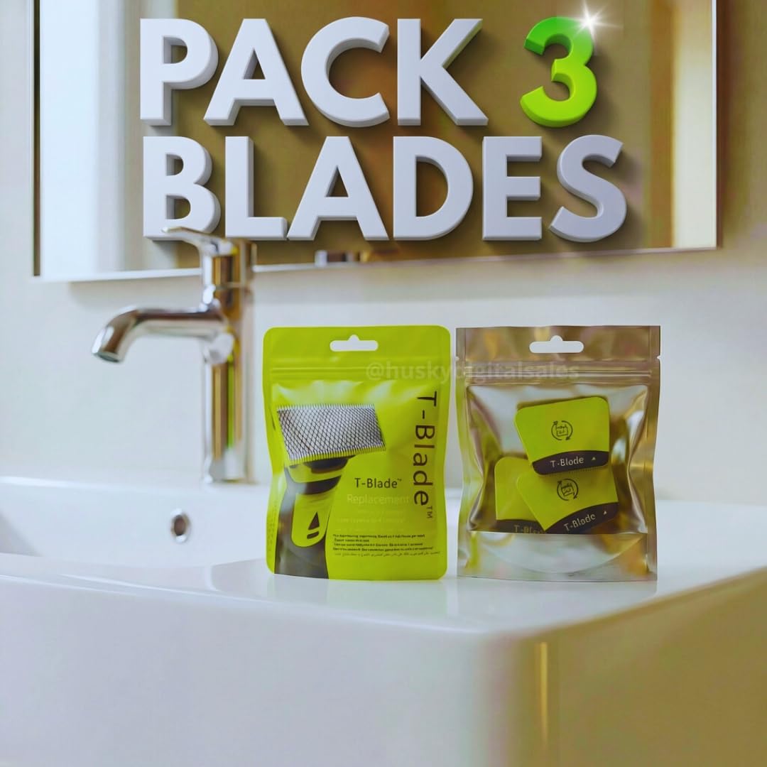 Pack 3 Lames T-Blade de Rechange Compatibles pour tous les rasoirs OneBlade