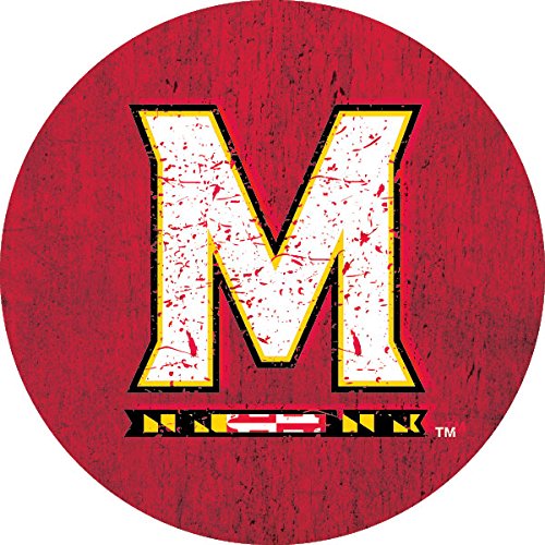Maryland Terrapins Distressed Wood Grain 4 Inch Round Magnet Officially Licensed Collegiate Product