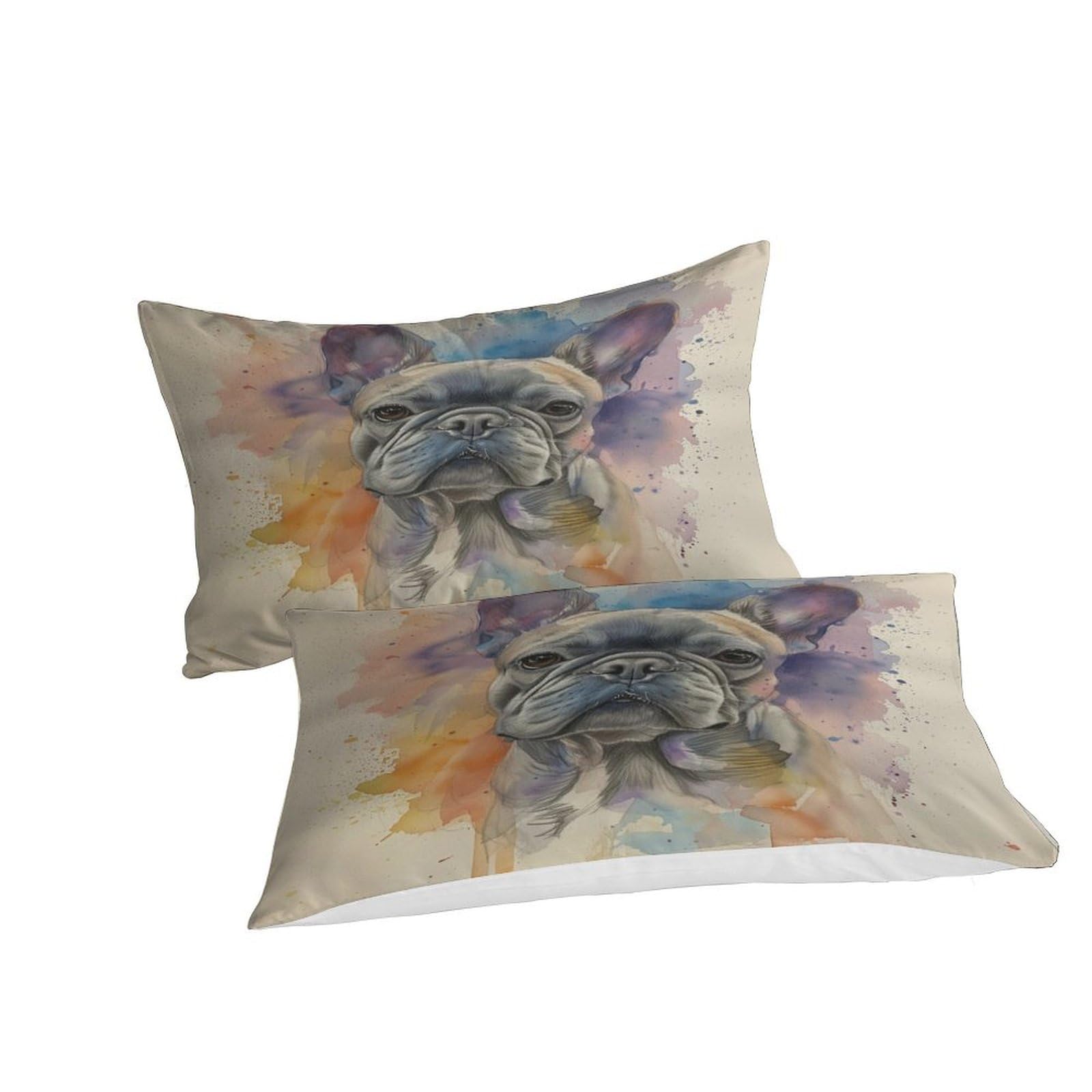Stampato in 3D Bulldog francese Copertina Stampata Microfibra Disegnata Biancheria Da Letto Cura Facile Con 2 Federe,Double（200x200cm）, Per Adolescenti E Adulti