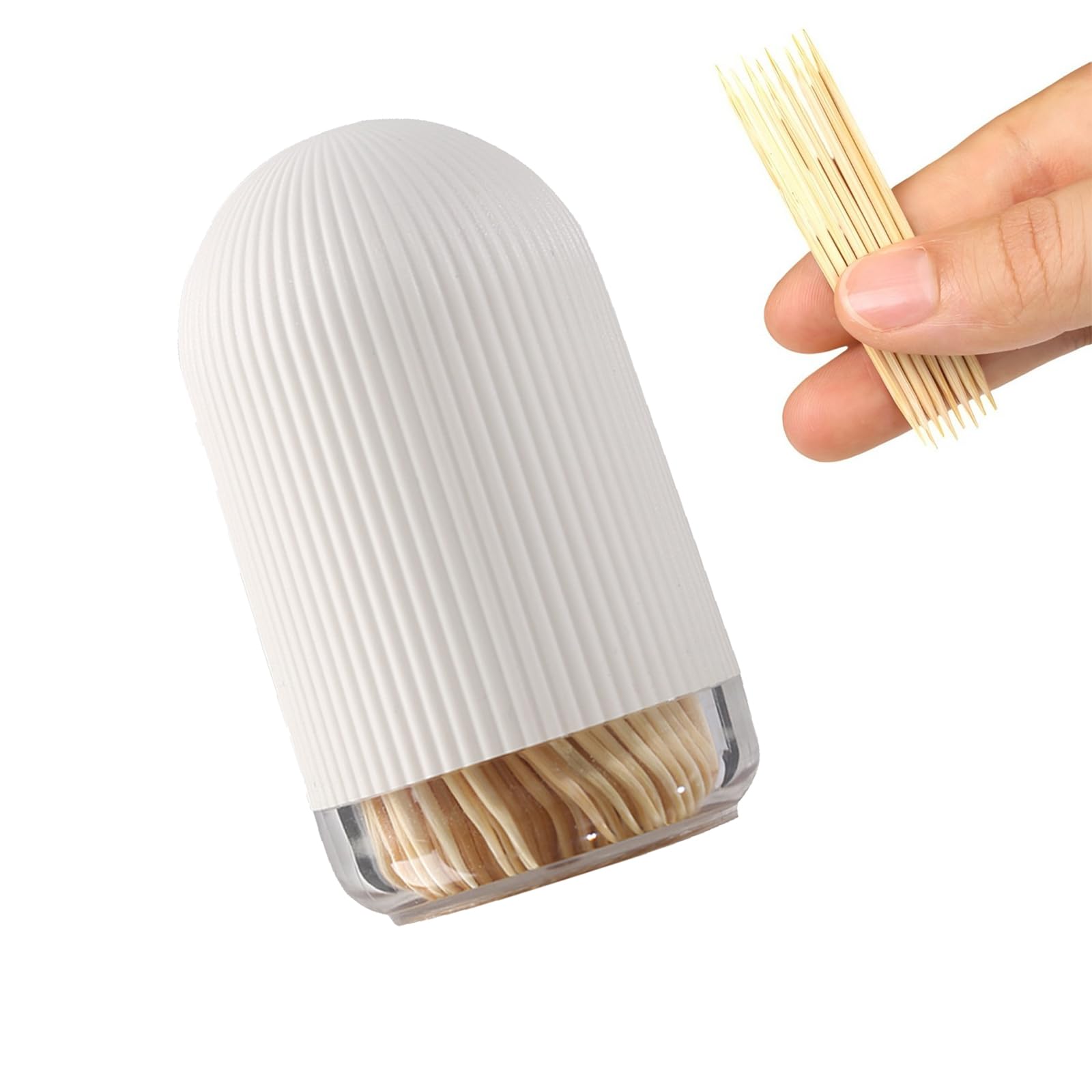 Bamboo Toothpick Set With toothpick box - 300 Pcs Wood Toothpick for Kitchen and Restaurant Tabletop