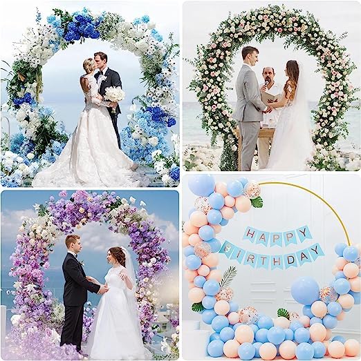 2M Metall-Ballonbogen-Kit,DIY gebogener Bogen,Eisen-Hochzeitsbogen,DIY-Metall-Rundballonbogen-Girlande,runder Ring-Ballonbogen-Kit,Blumendekoration für Geburtstagsfeier,Hochzeit, Weihnachten – Bild 6