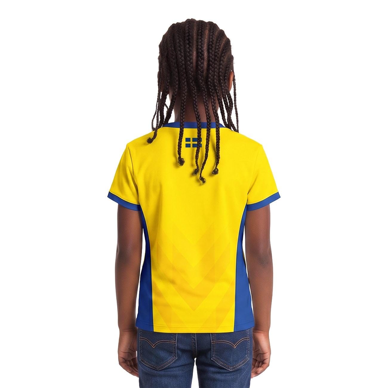 T-Shirt Suède Enfant Jaune Bleu | T-Shirt Supporter Drapeau Suédois SWE pour Enfants | Maillot Sport Équipe de Suède pour Football, Hockey, Fête Nationale et Midsommar