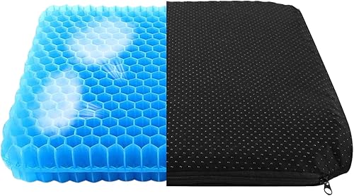 Cojín de asiento de gel más fresco para silla de ruedas, transpirables y frescos, estructura elástica de panal de abeja, alivio de presión, cojín de