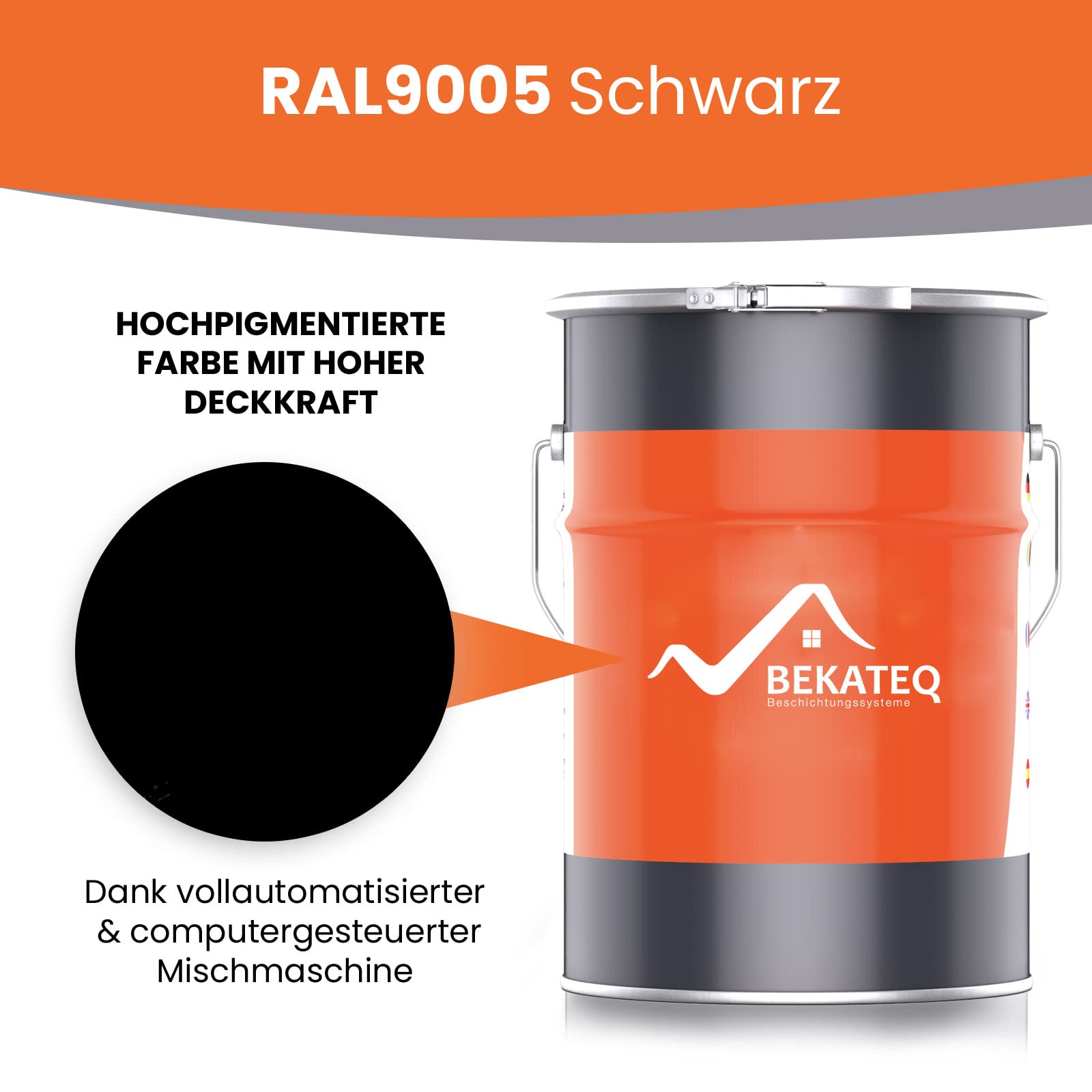 BEKATEQ Farba do drewna BE-420 powłoka do drewna ochrona drewna - czarna - 2,5 l