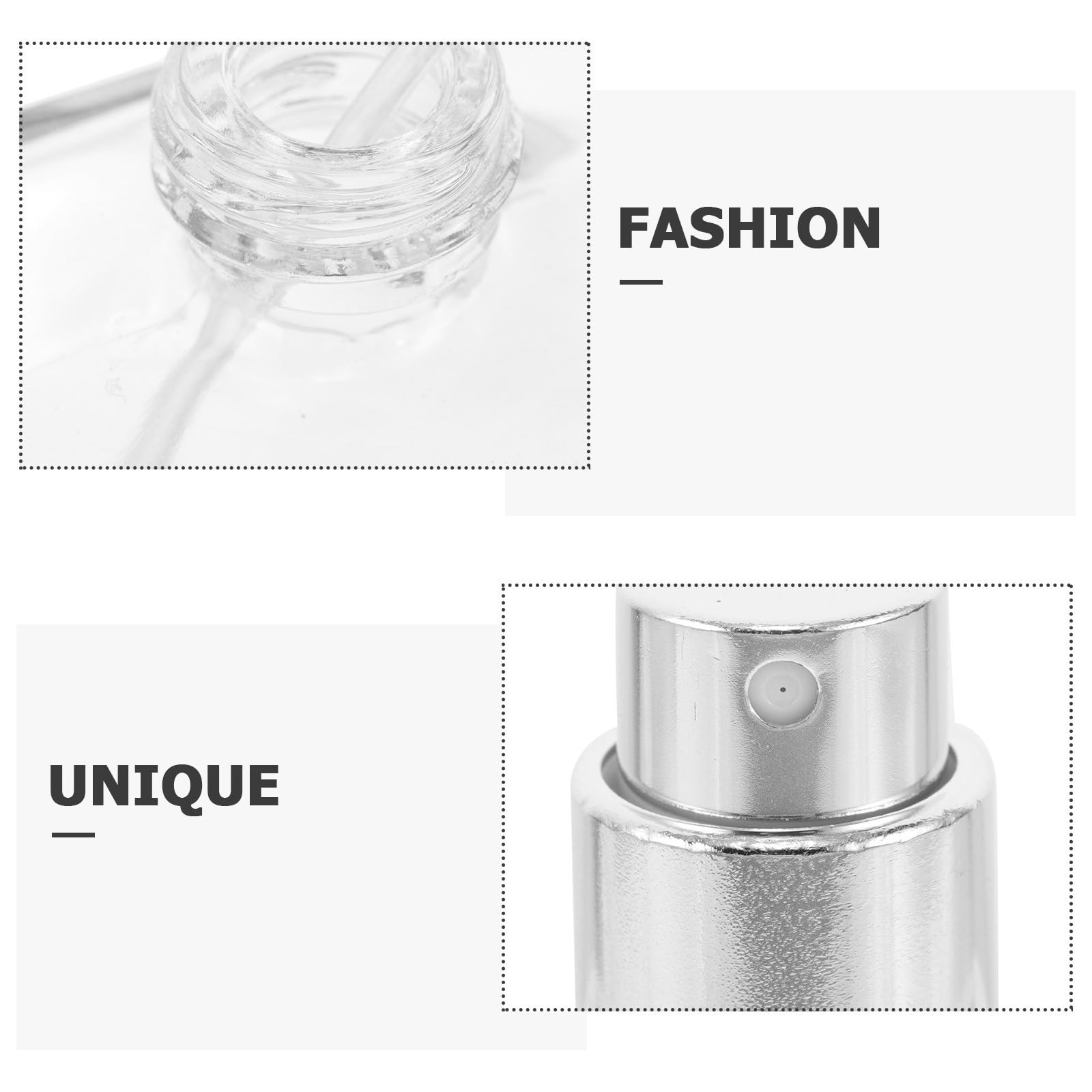 POPETPOP 4 Stück Quadratische Parfümflaschen aus Glas 100ml mit Sprühpumpe und Trichter Tragbare Nachfüllbare Parfümzerstäuber für Reisen und Selbstgemacht Duftprojekte