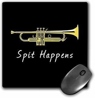 3dRose Funny Design for Trumpet Players in The Brass Band, spit Happens. - Mouse Pads (mp_351989_1)