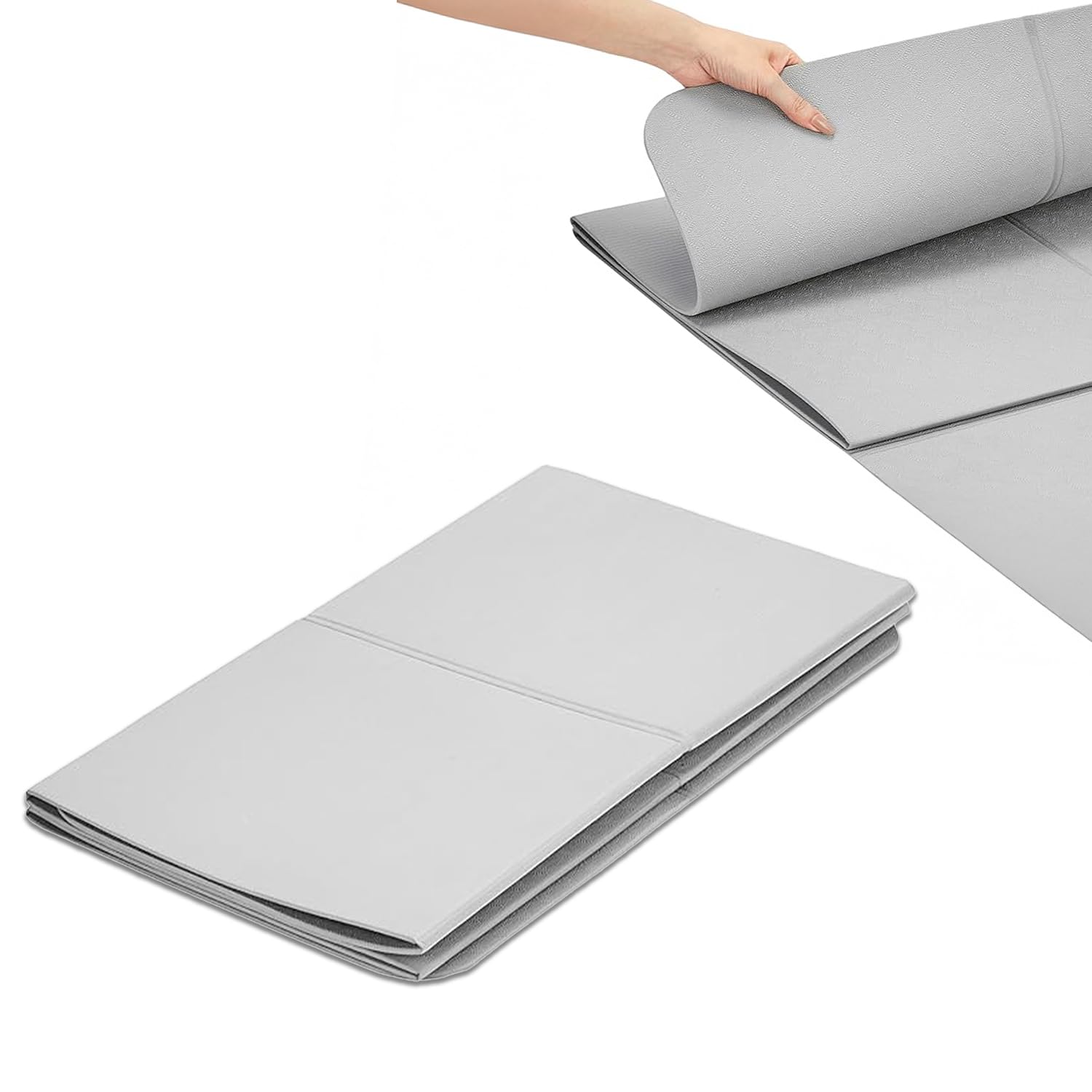 Amazon Basics Portable Folding TPE Yoga Mat with Carry Bag | 5 mm Thick | Anti-Slip Grippy Surface | Foldable & Travel-Friendly Design | Lightweight Exercise Mat for Yoga, Pilates, Gym & Home Workouts | 180 x 60 cm-image-31