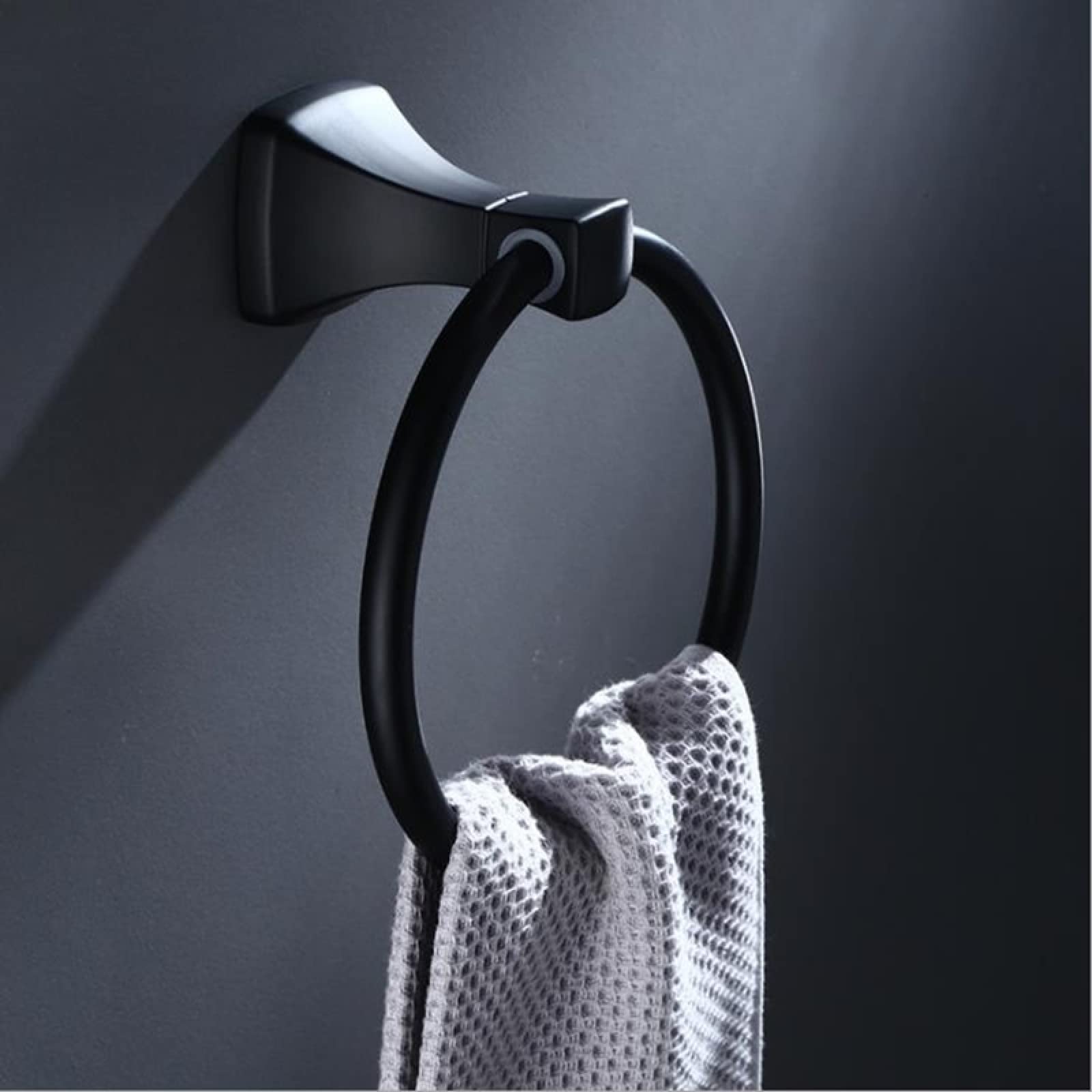 1 PC Modernes Design Raum Aluminium Schwarz Handtuch Ring Handtuch Runde Wandhalter Badezimmer Handtuchhalter Zubeh?r Ausr¨¹stung