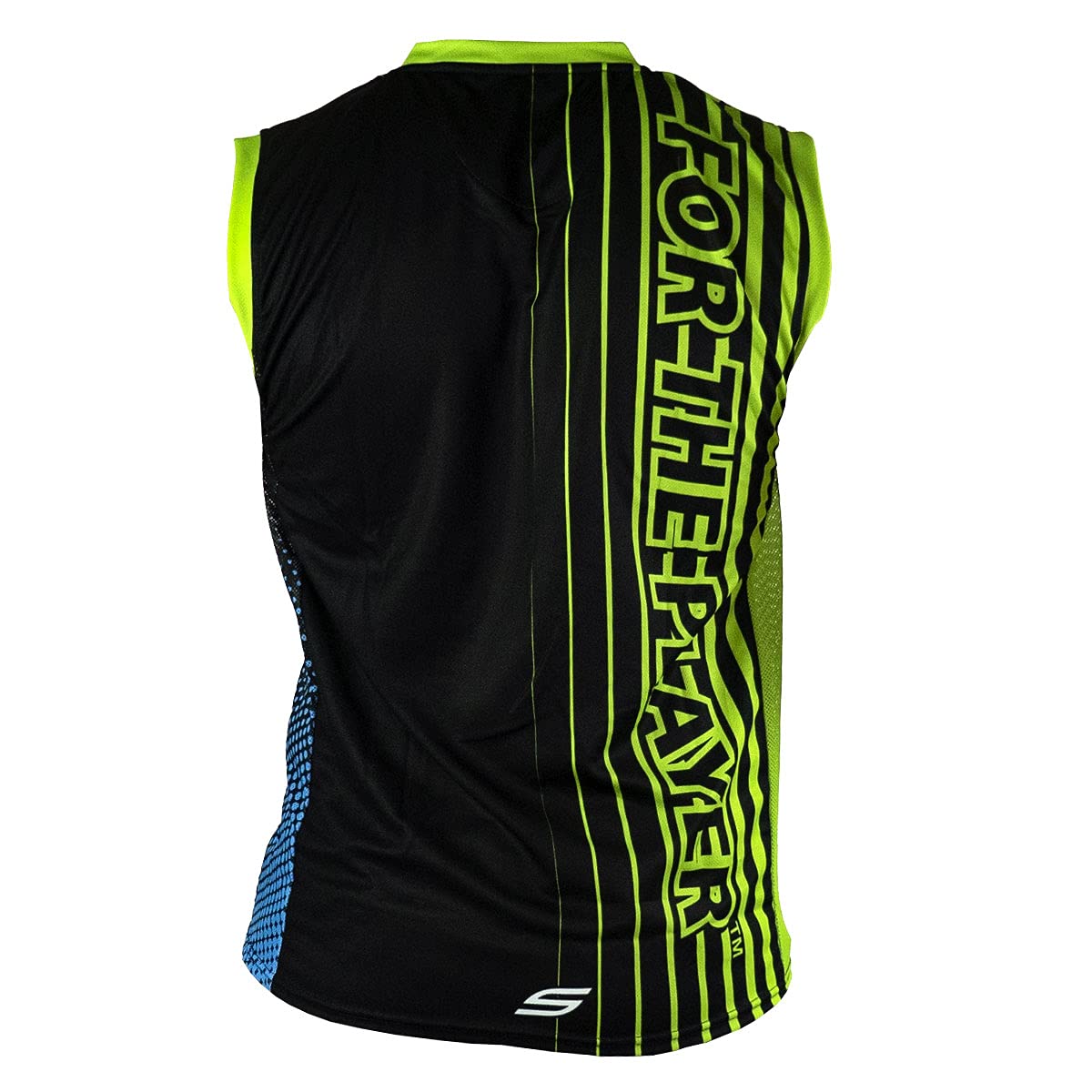Social Paintball Sleeveless Jersey, Slime Green Blue with Mesh Sides (Large)