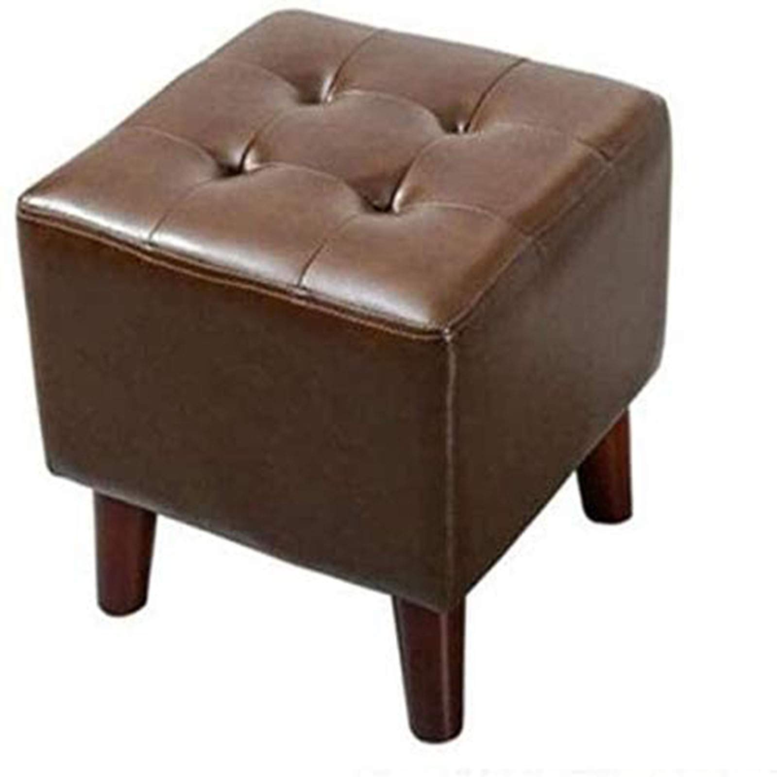 Ottoman en cuir pour salon et banc de rangement d'entrée en bois