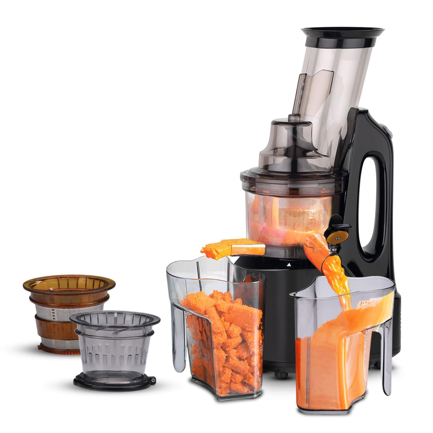 AGARO Royal Slow Juicer, Professional Cold Press Whole Slow Juicer, 240 Watts Power Motor, 120 Minutes Long Usage, 3 Strainers, All-in-1 Fruit & Vegetable Juicer, Black (B0BDRLPN8V) Amazon Price History, Amazon Price Tracker
