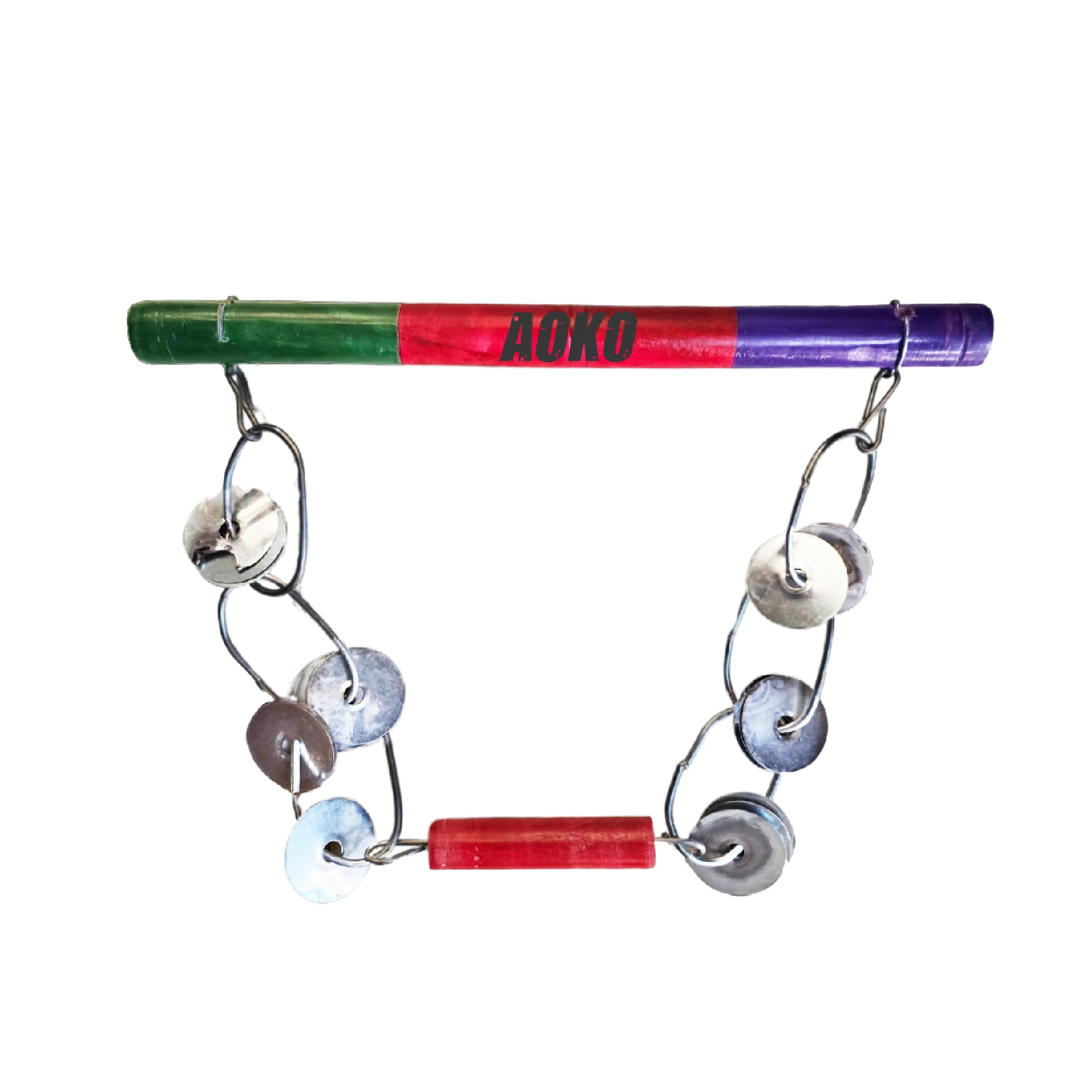 AOKO (Pack of 1) 14-INCH Wooden Lezim Dance instrument for dance and celebrations in School PT/Independence Day/Republic Day/Ganesh visarjan etc