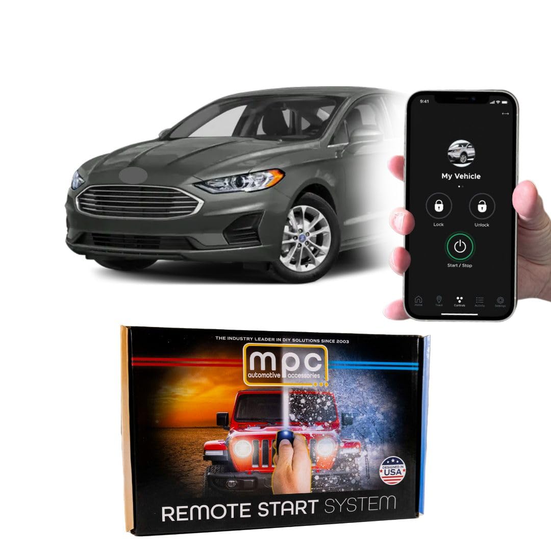 MPC Plug-n-Play Smartphone Activated Remote Start Kit Compatible with 2014-2021 Ford Fusion - Gas ONLY - Plugin T-Harness - Firmware Preloaded -