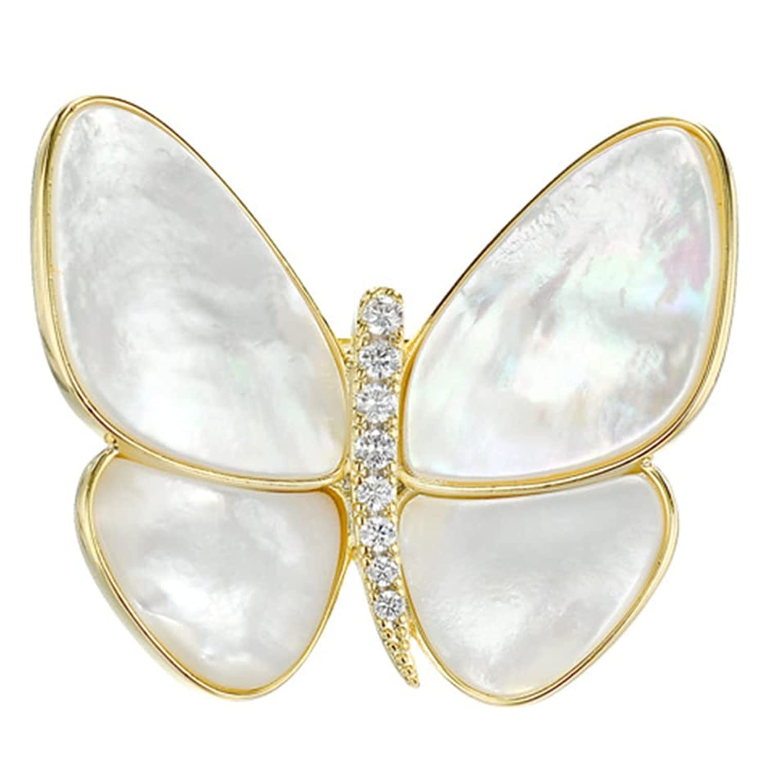 TomovelyWomen's Brooch Vintage Butterfly Brooch Pin Natural Fritillary Butterfly Brooch Cute Animal Shape Corsage Scarf Clip Brooch Women's Girls