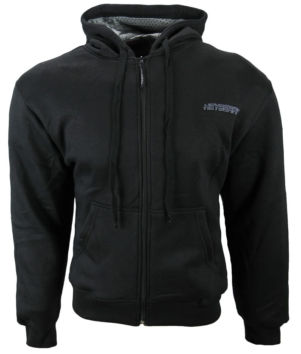 HEYBERRY Hoody Motorradjacke Roller Schwarz Grau Camouflage mit Aramid M - 3XL