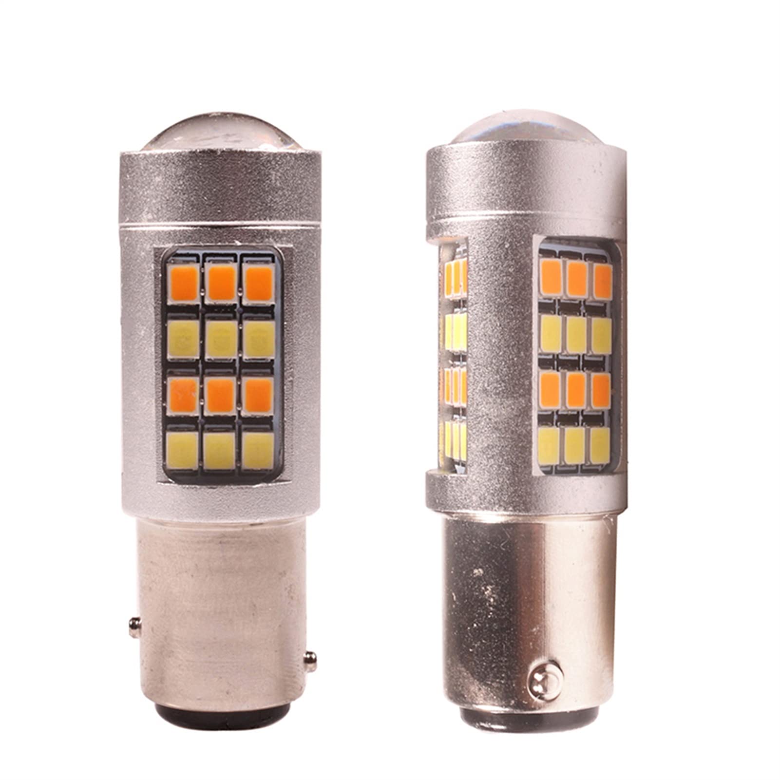Żarówka ledowa 2 sztuk Dual Color Led Cebuls do samochodów DRL & Turn Lights 2835 42-SMD 1157 Bay15d P21 / 5W T25 3157 P27 / 7W T20 7443 W21 / 5W (Color : White to Amber, Size : 1157 BAY15D)