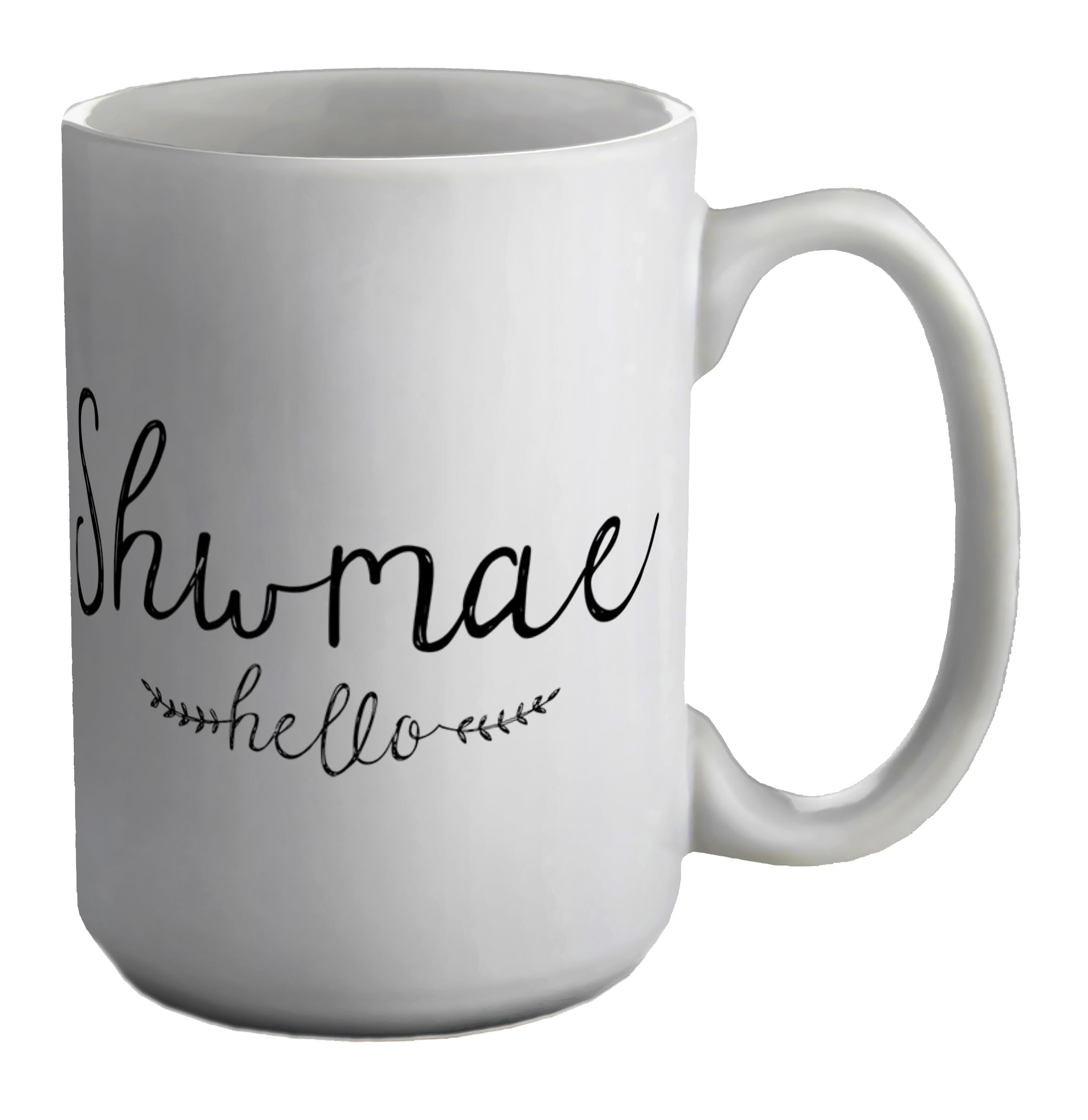 Shopagift Shwmae Sumae Mug Rustic Hello Wales Welsh White 15oz Large Ceramic Cup