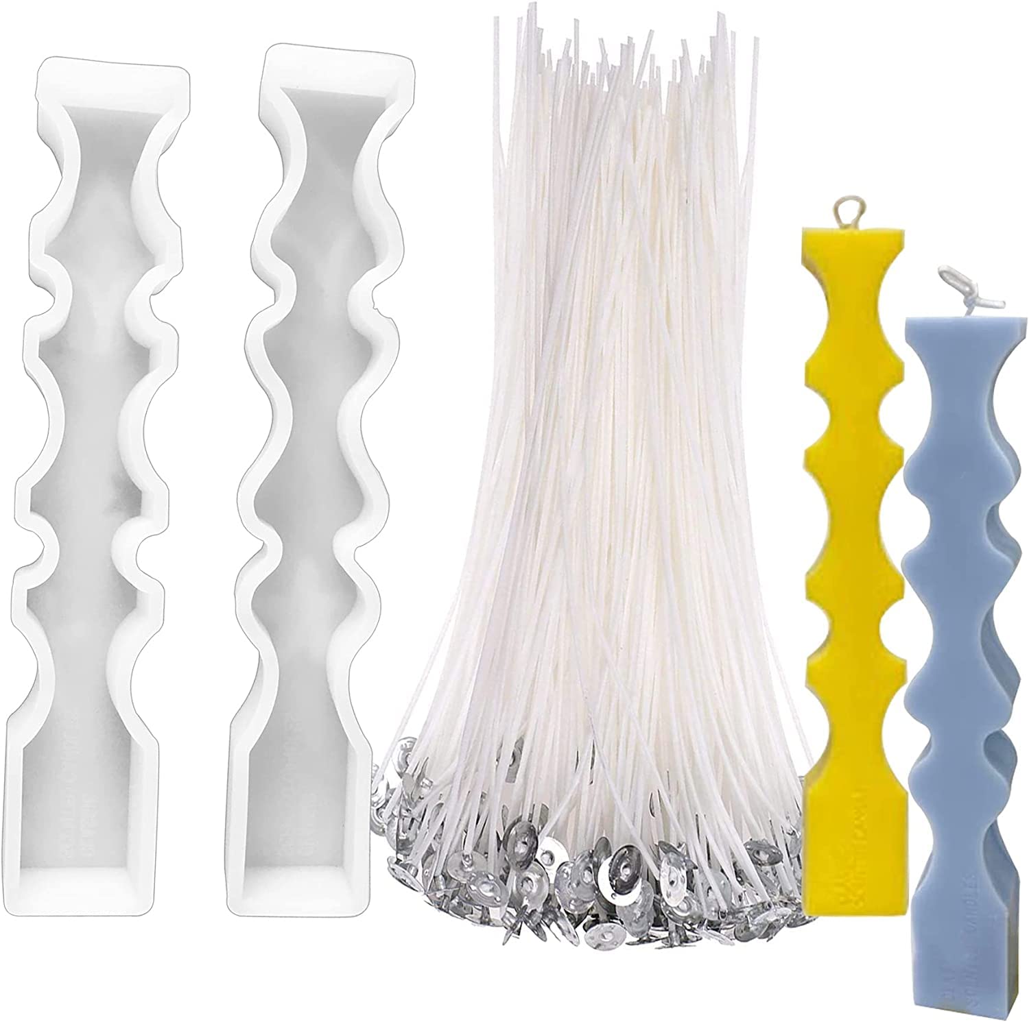 iKalaa Candle Making KIT | 2PCS Long Wave Candle | 40 PCS 11 inch Wick | Jewelry Silicone Moulds, Pillar Candle Silicone Moulds DIY (B0BV6ZVWMR) Amazon Price History, Amazon Price Tracker