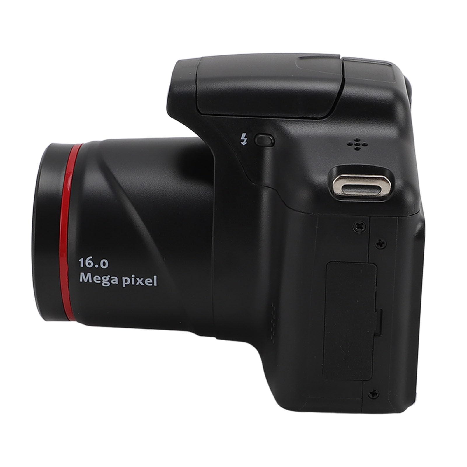 Fotocamera Digitale, Fotocamera con Zoom Digitale HD 16X da 16 MP con Lente D'ingrandimento, Schermo Ribaltabile a 180°, Luce di Riempimento, Fotocamera per Vlogging Portatile