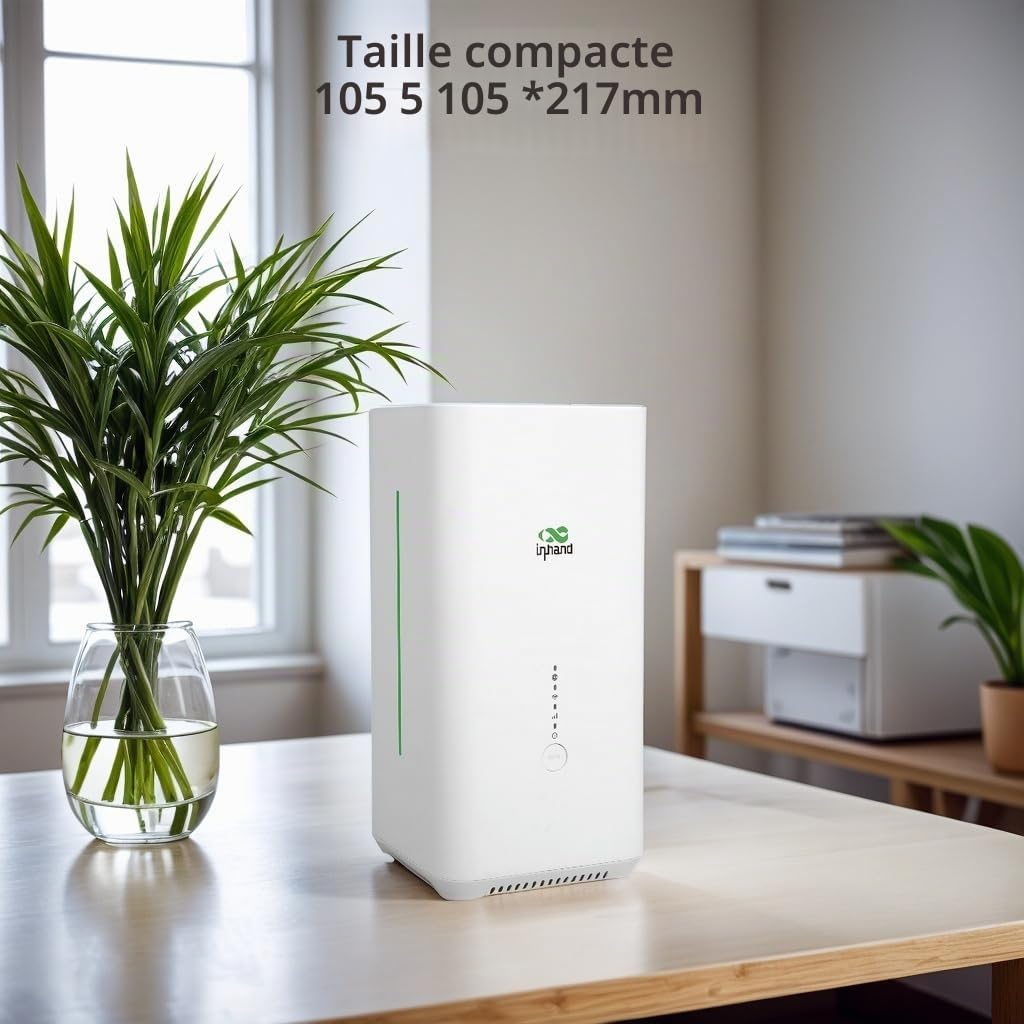InHand Networks CPE 5G Routeur,AX3000 Wi-FI 6,5G SA/NSA: Max.DL 3.4Gbps,Qualcomm CPU,Built-in 8 Antenna,2x2 MIMO,VPN Routeur,Failover Automatique,Firewall 3 Layer,Gestion Cloud,Connecter à 128