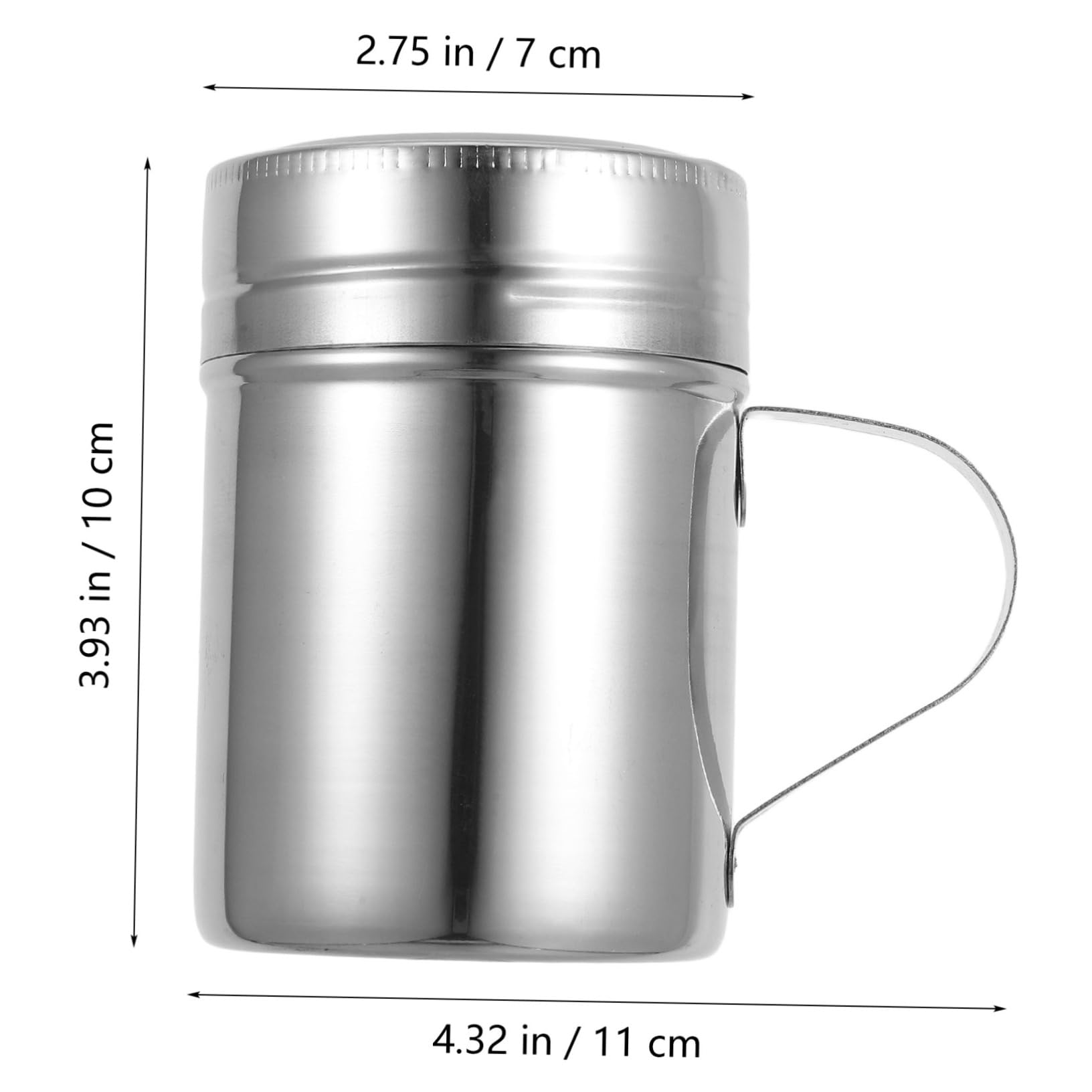 Veemoon Flour Coating Shaker Container Stainless Steel Canister Powdersugar Duster Baking Flour Duster Salt Pepper Spice Dispenser