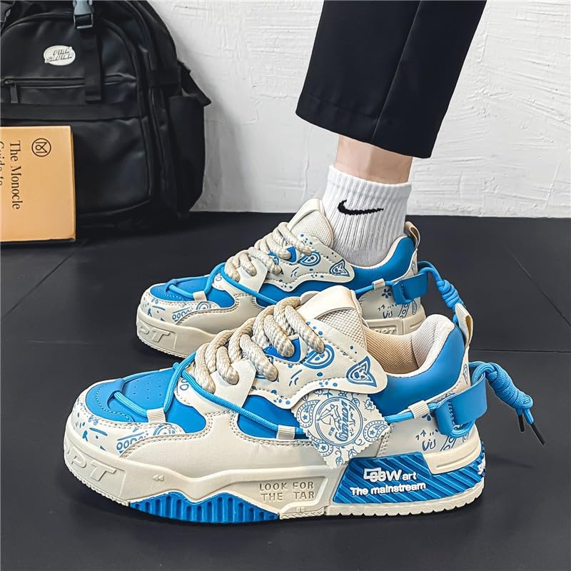 Men's Trendy Platform Lace-Up Sneakers for Walking, Jogging, and Casual Style4