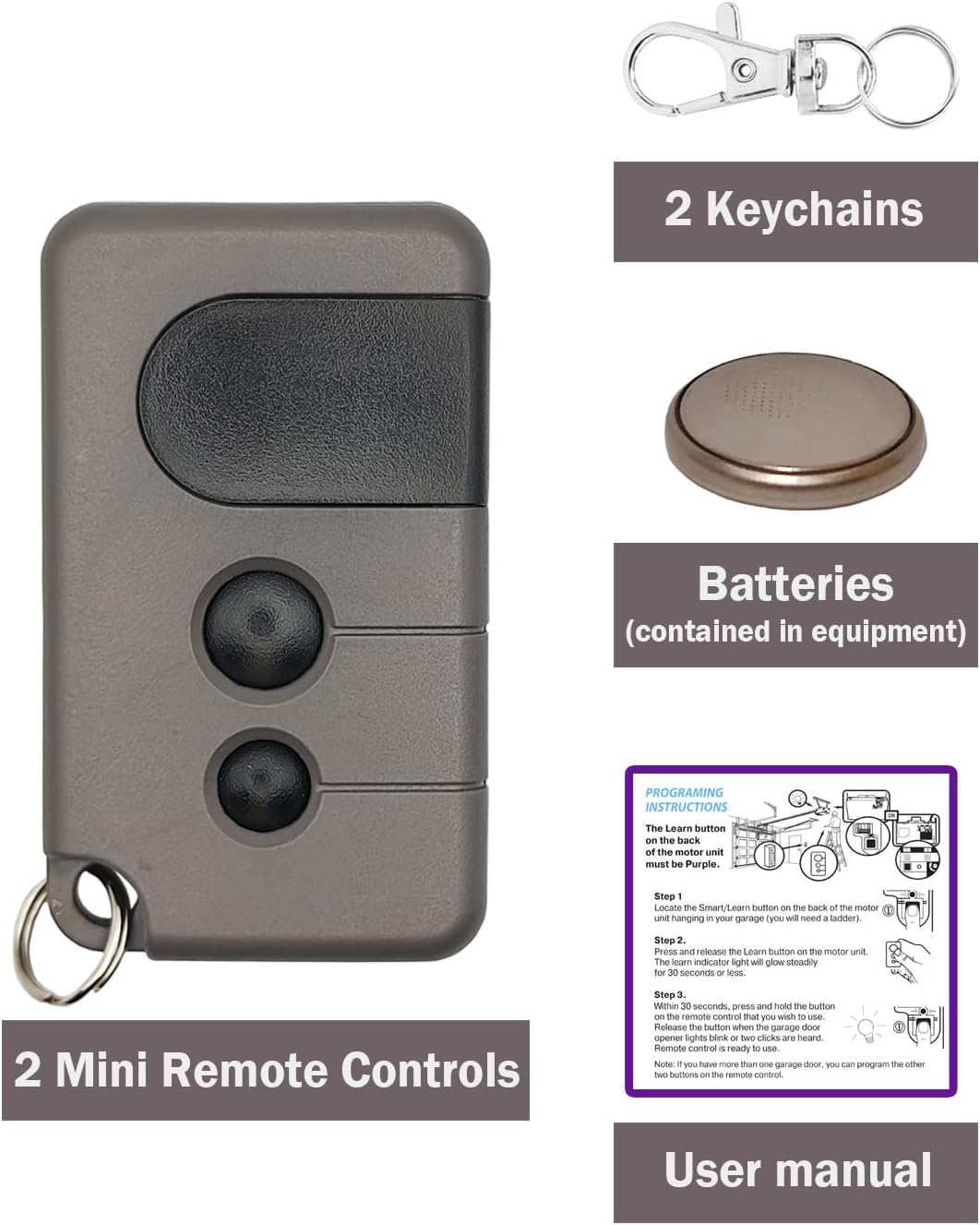 for 41AB050 41AC050 41AS050 41AB150 41AC150 41AS150 41AC175 41AS175 41DB001 41DS002 HBW2028 for LiftMaster Chamberlain Sears Craftsman Garage Door Opener Remote (2 Pack)