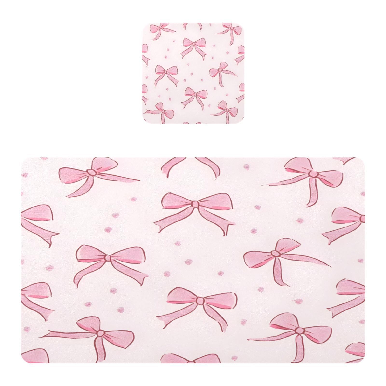 BURSTDDY Bows Placemat Waterproof Place Mat for Dining Table