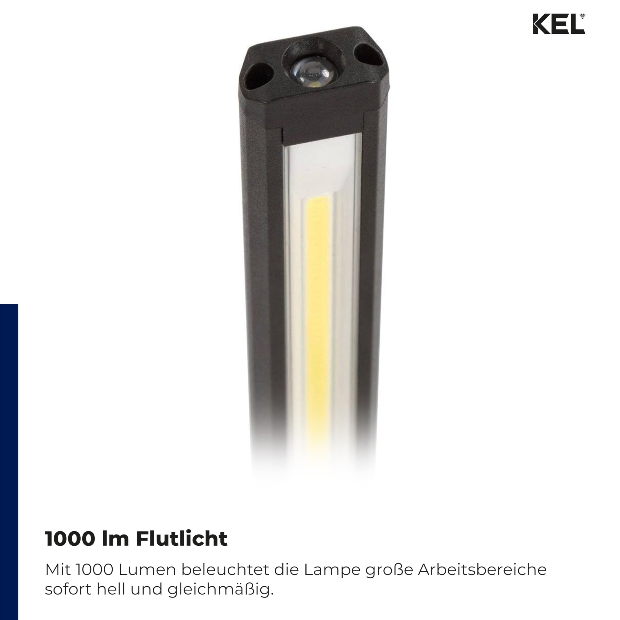 KEL LIGHT - Lámpara de taller (1000 lúmenes, LED, 6500 K, color negro y amarillo)