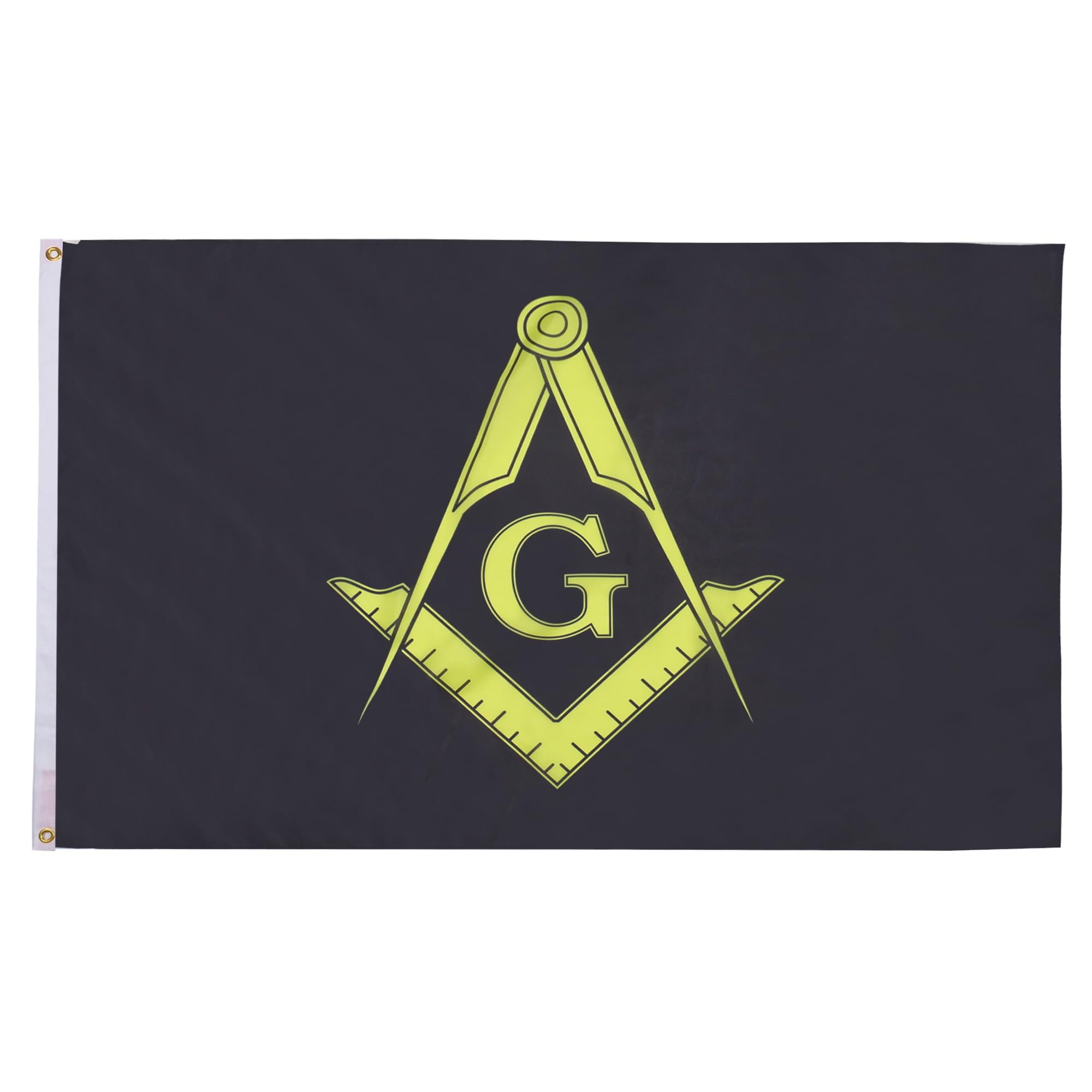 AZ FLAG - Masonic Black Flag - 2x3 Ft - 100D Polyester Freemasonry Banner with Two Metal Grommets - Fade Resistant - Vivid Colors - 2' x 3' Feet - 90x60 Cm