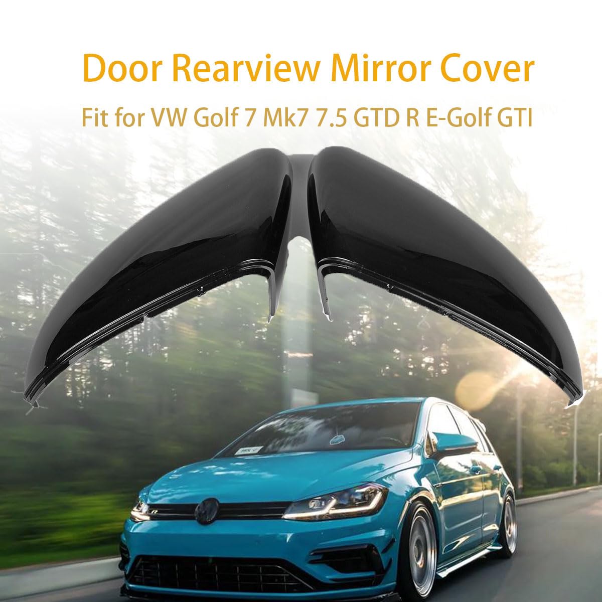 Coperture per specchietti retrovisori, 1 coppia di coperture per specchietti retrovisori compatibili con VW Golf 7 Mk7 7.5 GTD R E-Golf GTI
