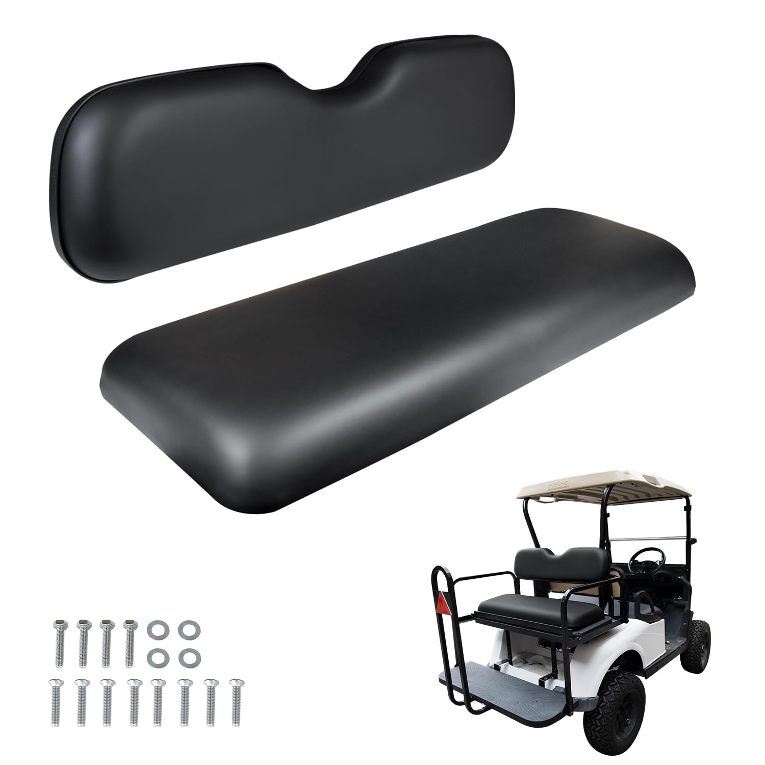 Premium Golf Cart Rear Seat Replacement Cushions – Universal Fit for EZGO/Club Car/Yamaha and Other Models, Featuring Flip Rear Seats