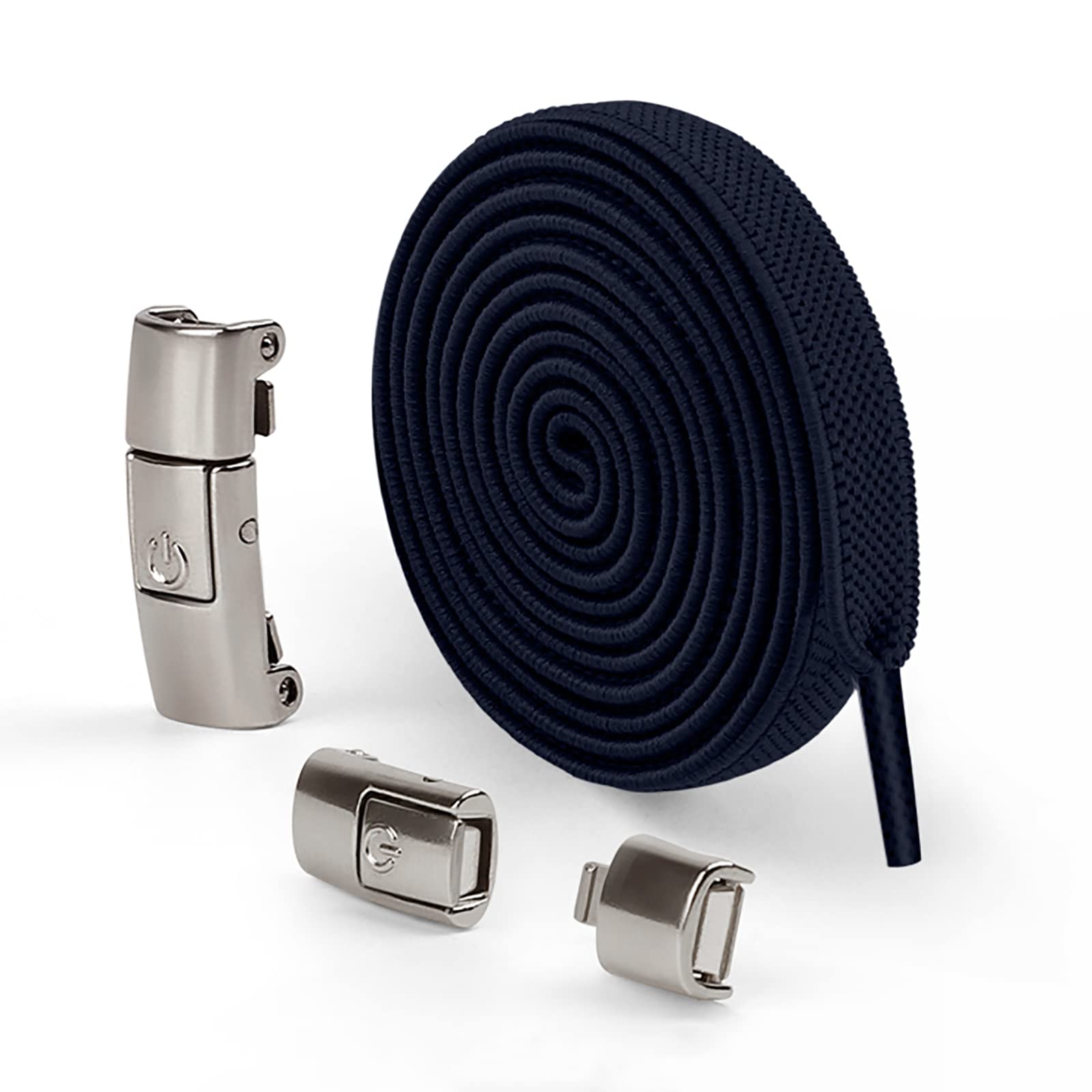 Lacci per scarpe da ginnastica Lacci for scarpe larghi 8 mm for scarpe da ginnastica, lacci piatti for scarpe da ginnastica, con fibbie in metallo, adatti a tutte le stringhe for scarpe senza lacci fo