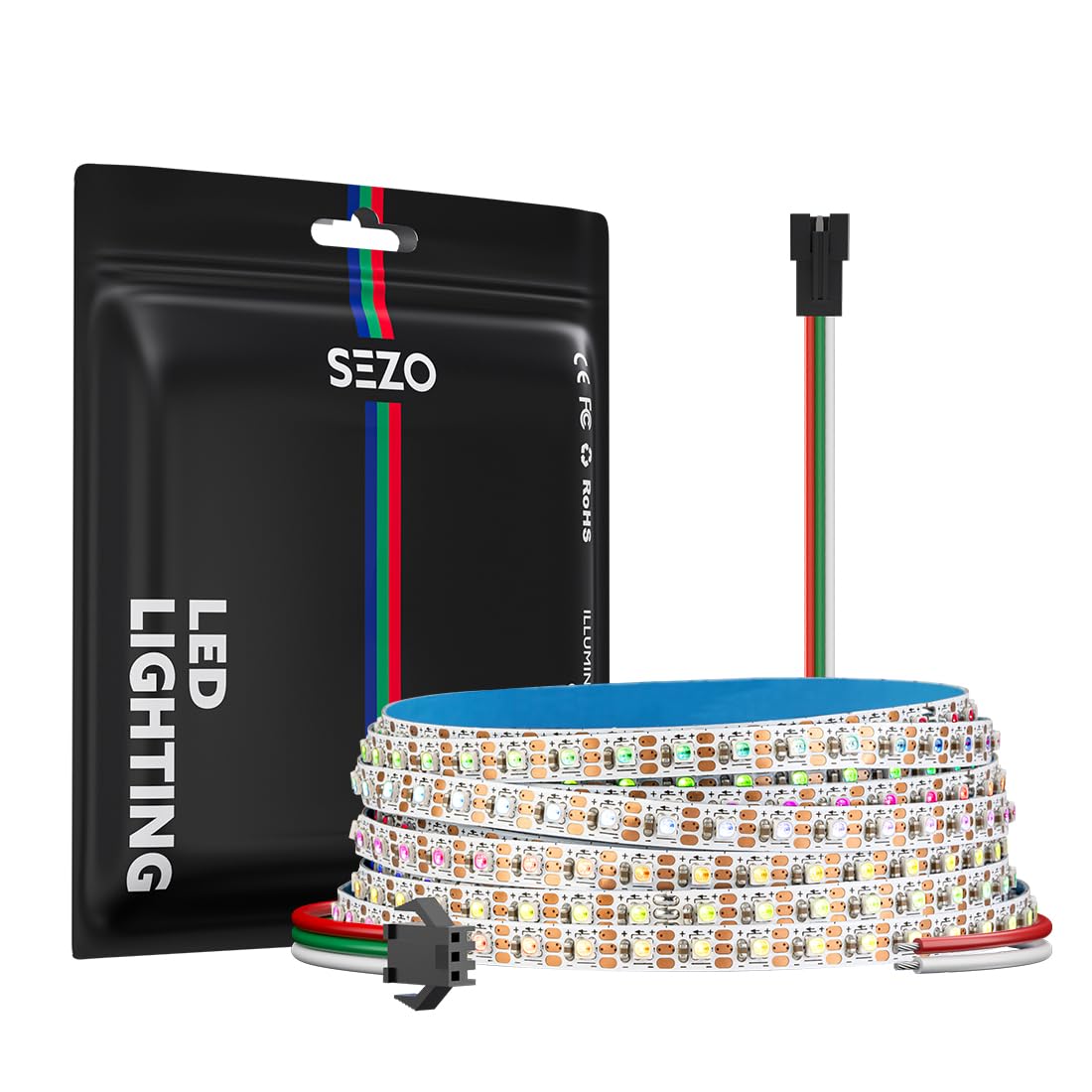 SEZO WS2812B IC 5mm Ultra Narrow RGB LED Strip 2020SMD 9.8FT