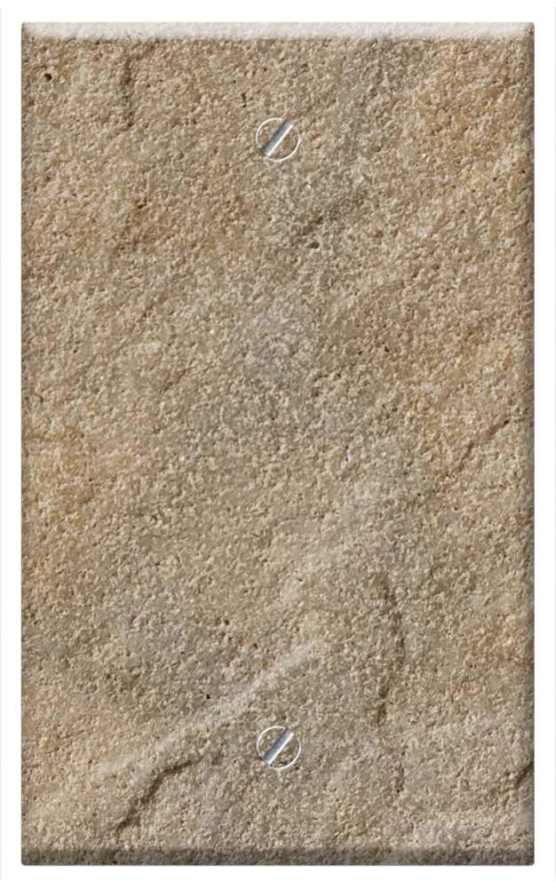 Single-Gang Blank Wall Plate Cover - Sand Stone Steinplatte Brown Construction Material
