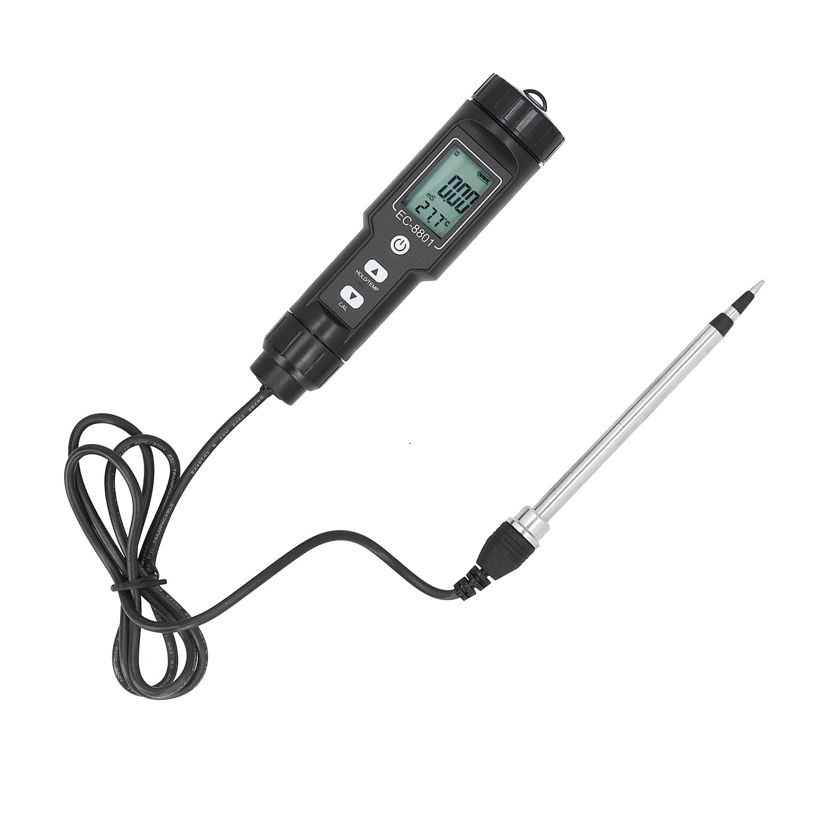 Haofy Probador de Suelo Portátil, Probador de Salinidad EC del Suelo, Sonda para Jardinería, Plantas, Herramienta de Cultivo de Jardín