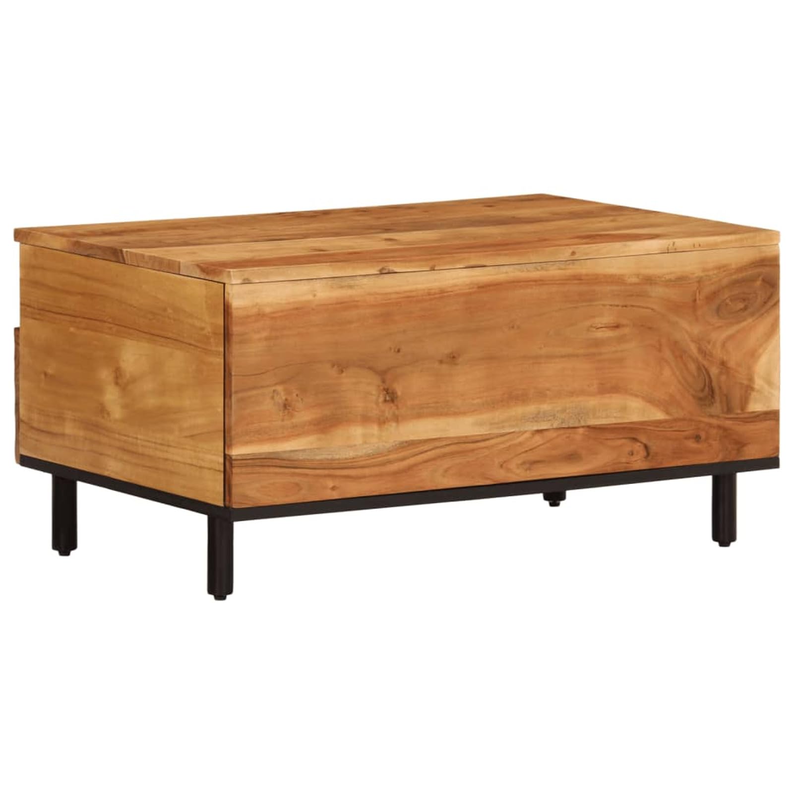Homgoday Table basse 80 x 54 x 40 cm en bois d'acacia massif, table d'appoint pour salon, salle de réception d'invités, chambre à coucher et mobilier de bureau