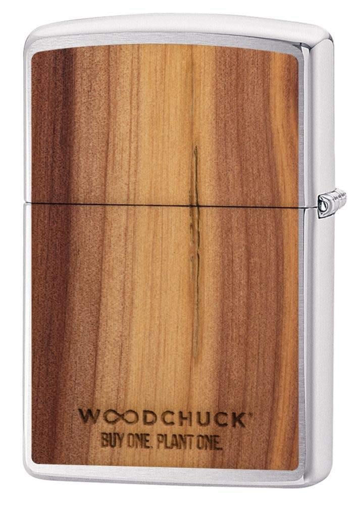 Zippo Wiatroszczelna zapalniczka - Woodchuck - szczotkowane chromowane wykończenie - do wielokrotnego napełniania do użytku przez całe życie - regulowany płomień - pudełko prezentowe - metalowa