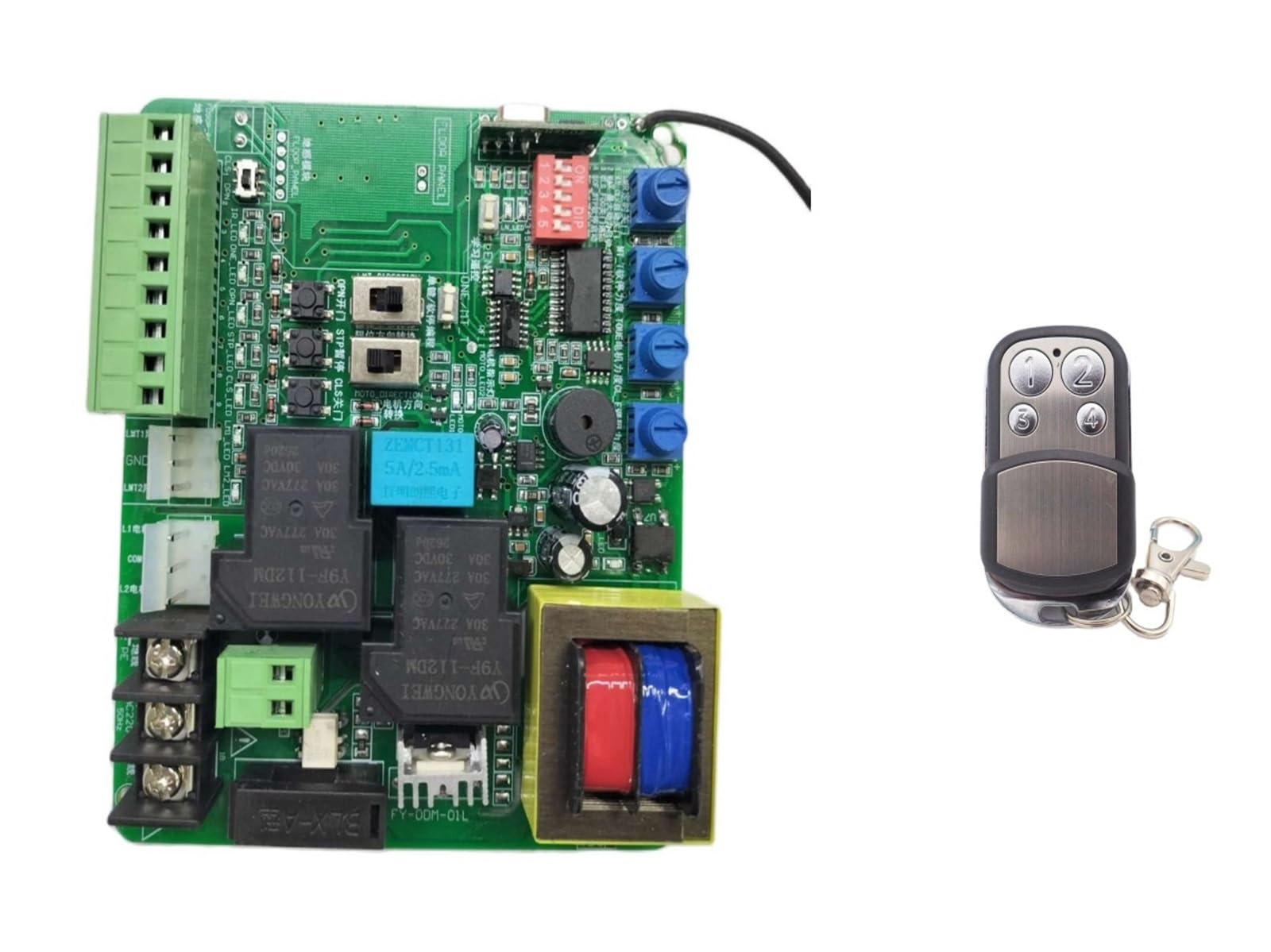 Automatic Gate Opener, Sliding Garage Door Control Panel Magnetic Spring Limit Switch Available with Delay Function 220v AC(220V Board 4remote)