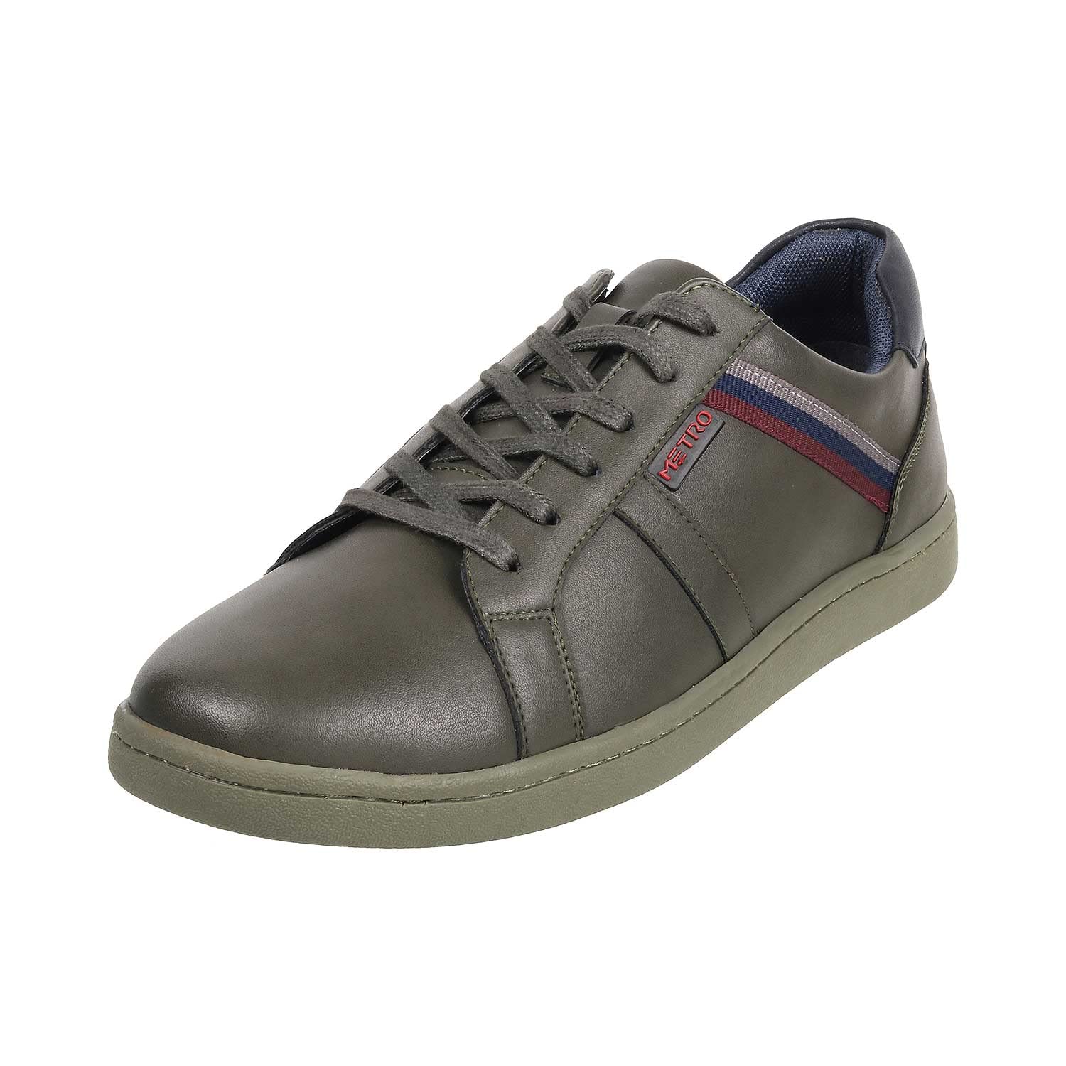 Metro Men Olive Synthetic Leather Sneakers UK/7 EU/41 (71-8766) (B0BQHMVT8P) Amazon Price History, Amazon Price Tracker