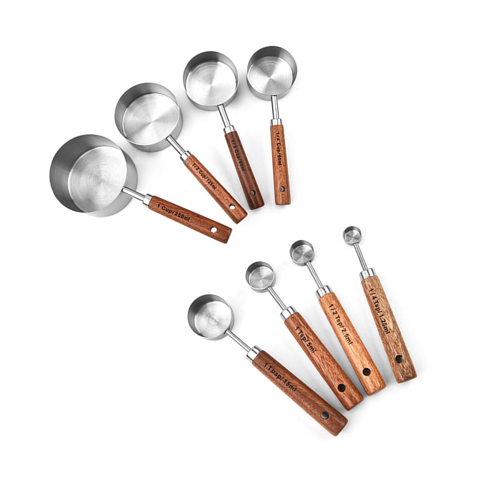Tsophreniq 8Pcs Stainless Steels Coffee Scoops Tablespoon Small Cup Metal Spoons Kitchen Baking Cooking Measuring Scoops Small Cup Metal Spoon Tablespoon Kitchen Utensils Cooking Supplies