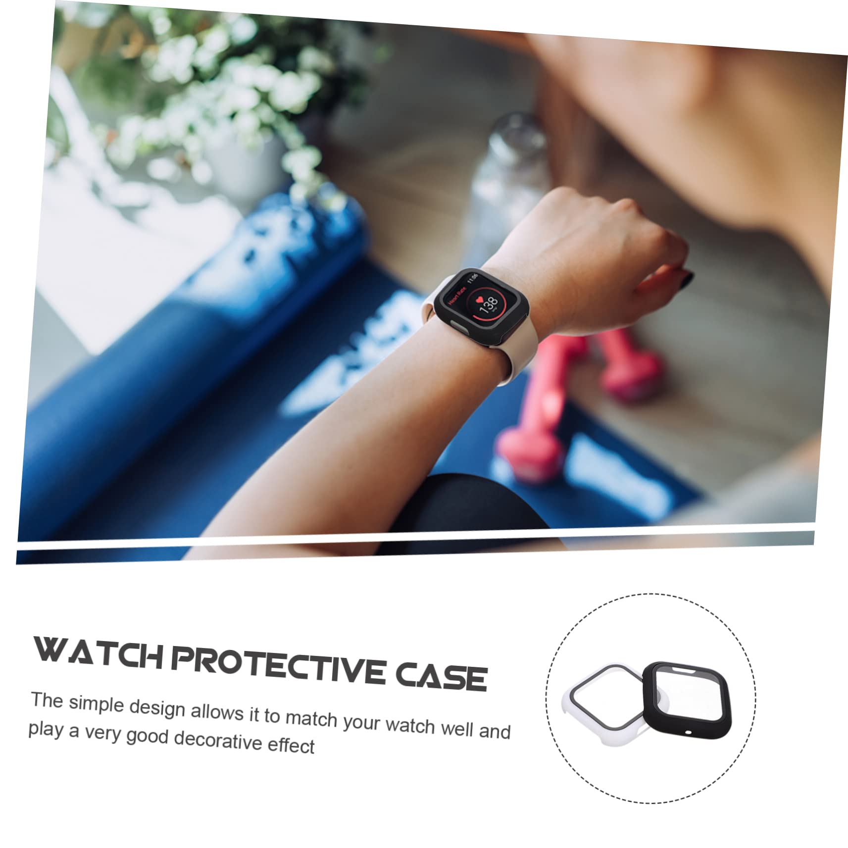 Housoutil 4 Pcs Watch Case Shell Screen Protector Watch Protective Case Wristwatch Cover Wtch Watch Screen Bumper Smartwatch Cover Watch Supplies Intelligent Pc+Tempered Film Edge