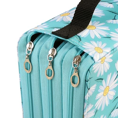 Image of 102 Slots Marker Pen Organizer Case w /Handle | Portable Multilayer Holder for Watercolor Pencils & Gel Pen Markers for Artists, Sketching, Drawing