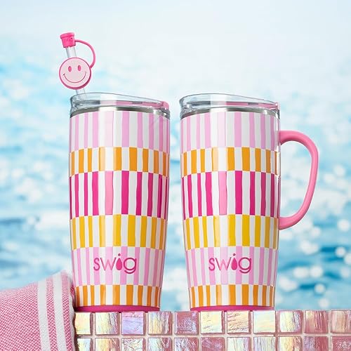 Vista 153 de Swig Life - Taza de café de viaje de 22 onzas, vaso con aislamiento térmico con asa y tapa, para portavasos y lavavajillas, de acero inoxidable