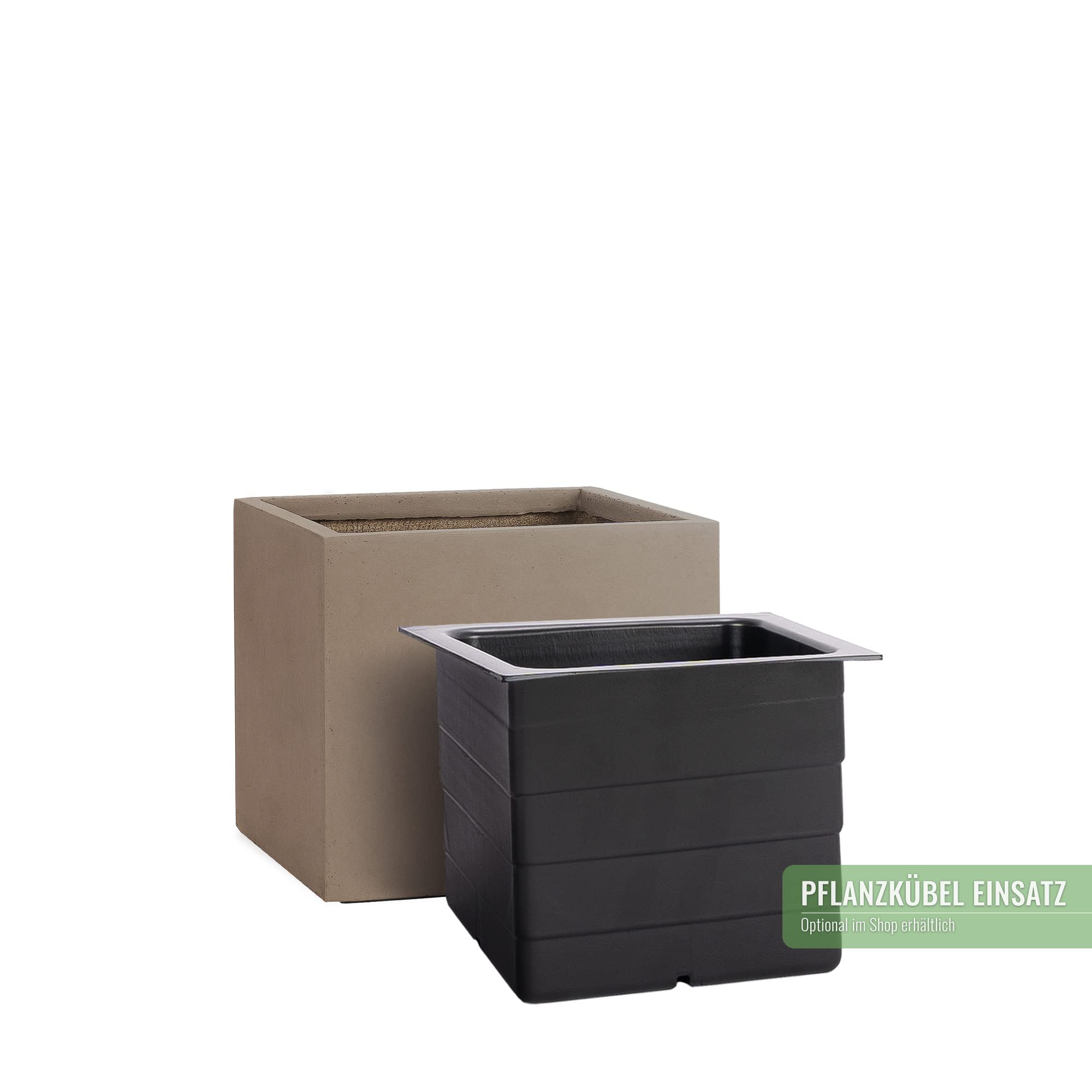 Pflanzwerk® Pot de Fleur Cube Jardinière Chocolate 30x34x34cm *Résistant au Gel* *Protection UV* *Qualité européenne*