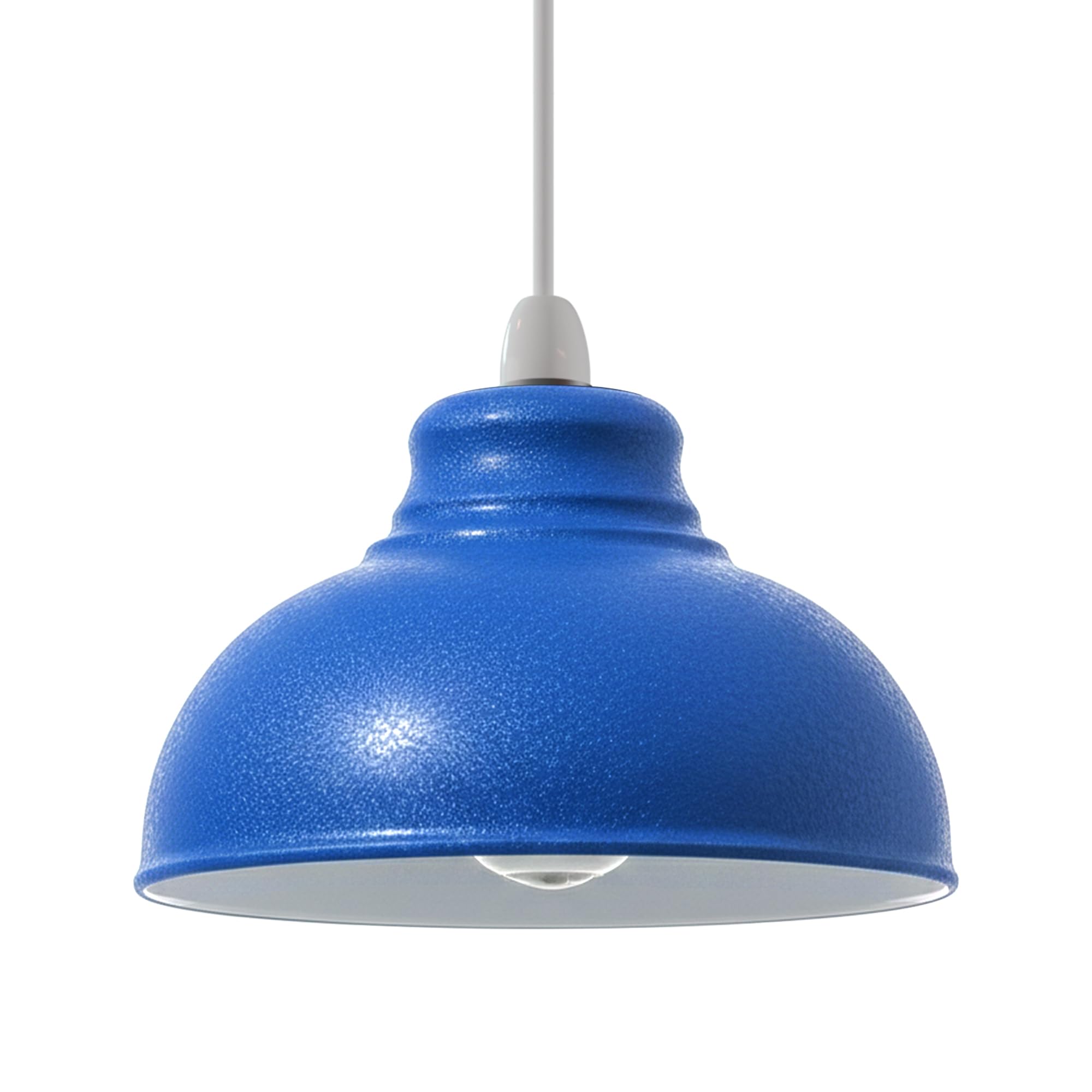 Retro Light Shade Ceiling, Curvy Metal Textured Lampshades for Ceiling Lights,Industrial Easy Fit Pendant Lamp Shades for Table Lamps,Living Room, Bedroom,Hallway, Home Décor (Navy Blue)