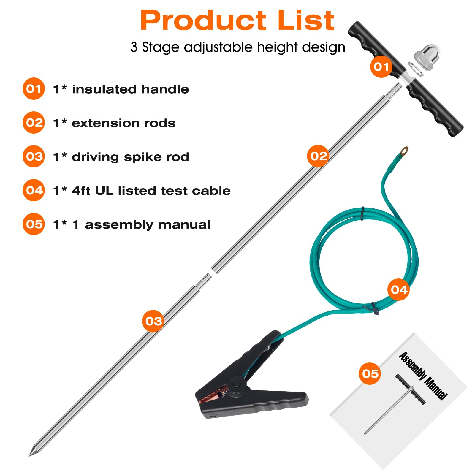 Proben Rod Snapklik.com : Soil Probe Rod,Solid 304 Stainless Steel Ground Probing Rod