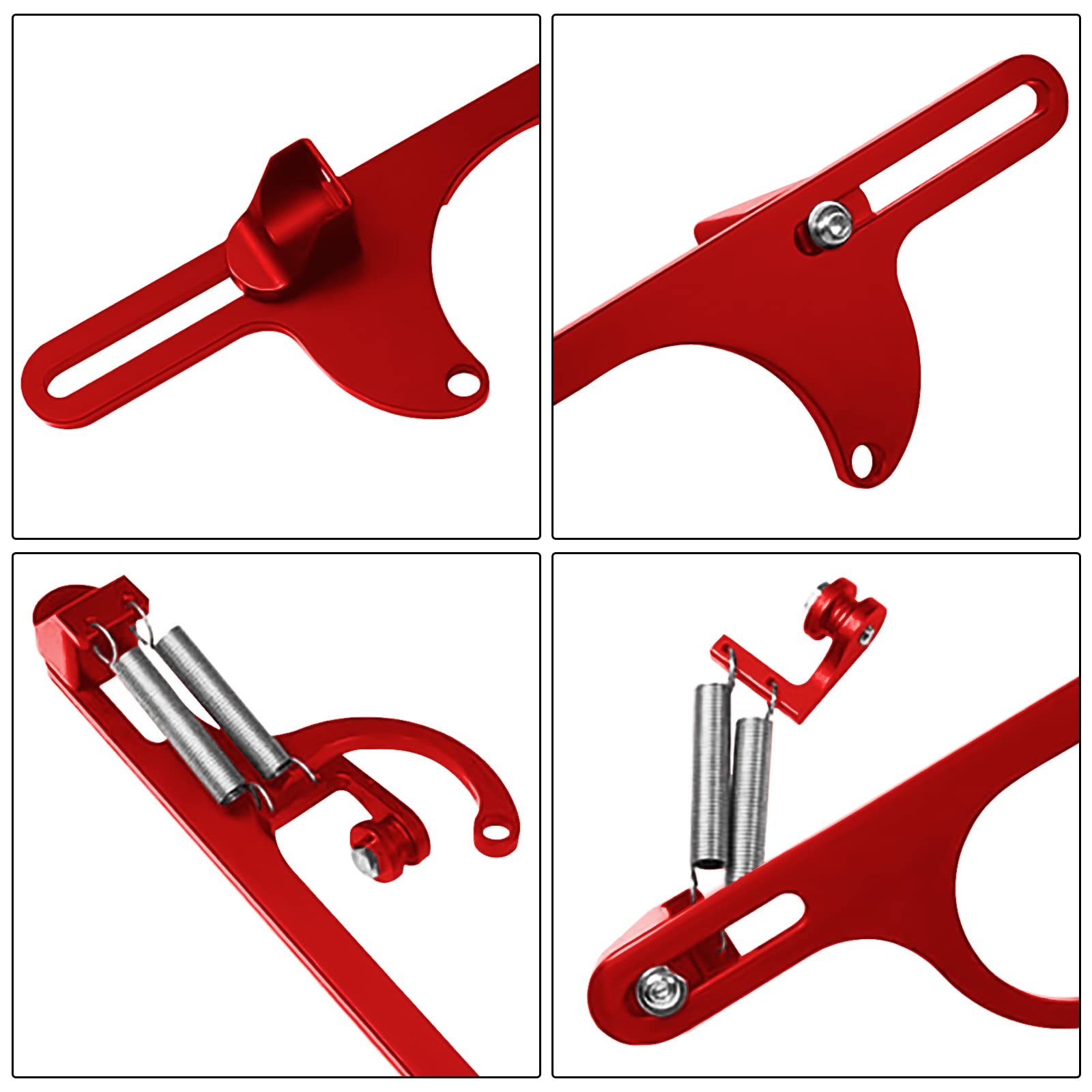 Endxedo Throttle Cable Bracket for 4150 4160 Series Adjustable Carburetor Bracket Aluminum Throttle Brackets (Red)