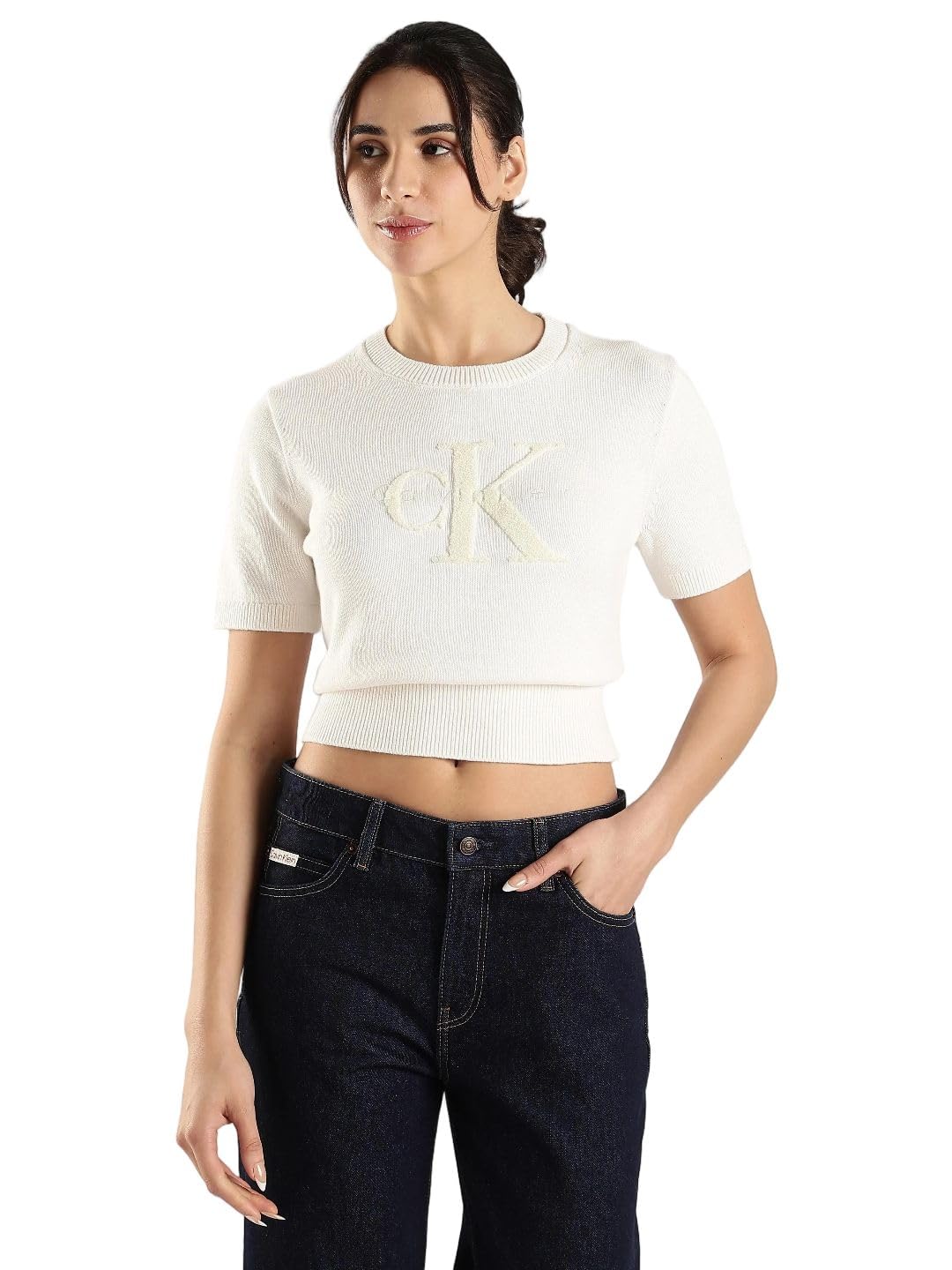 calvin klein jeans Regular fit Cotton Crew Neck Sweatshirt-picture-50